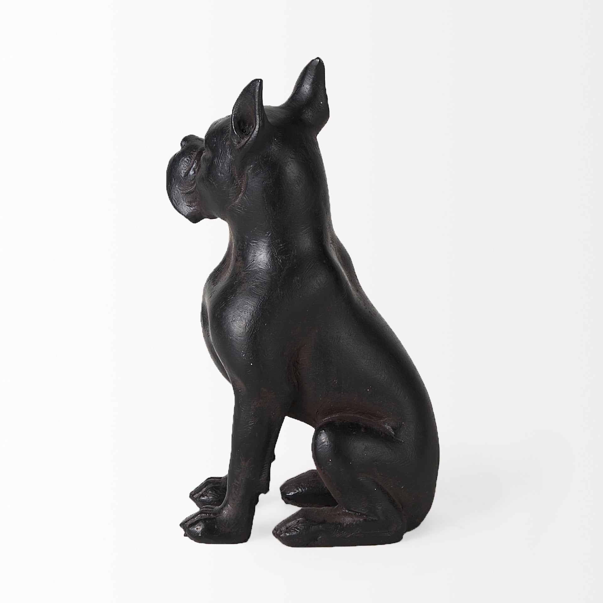 Rocky Black Resin Boxer Dog