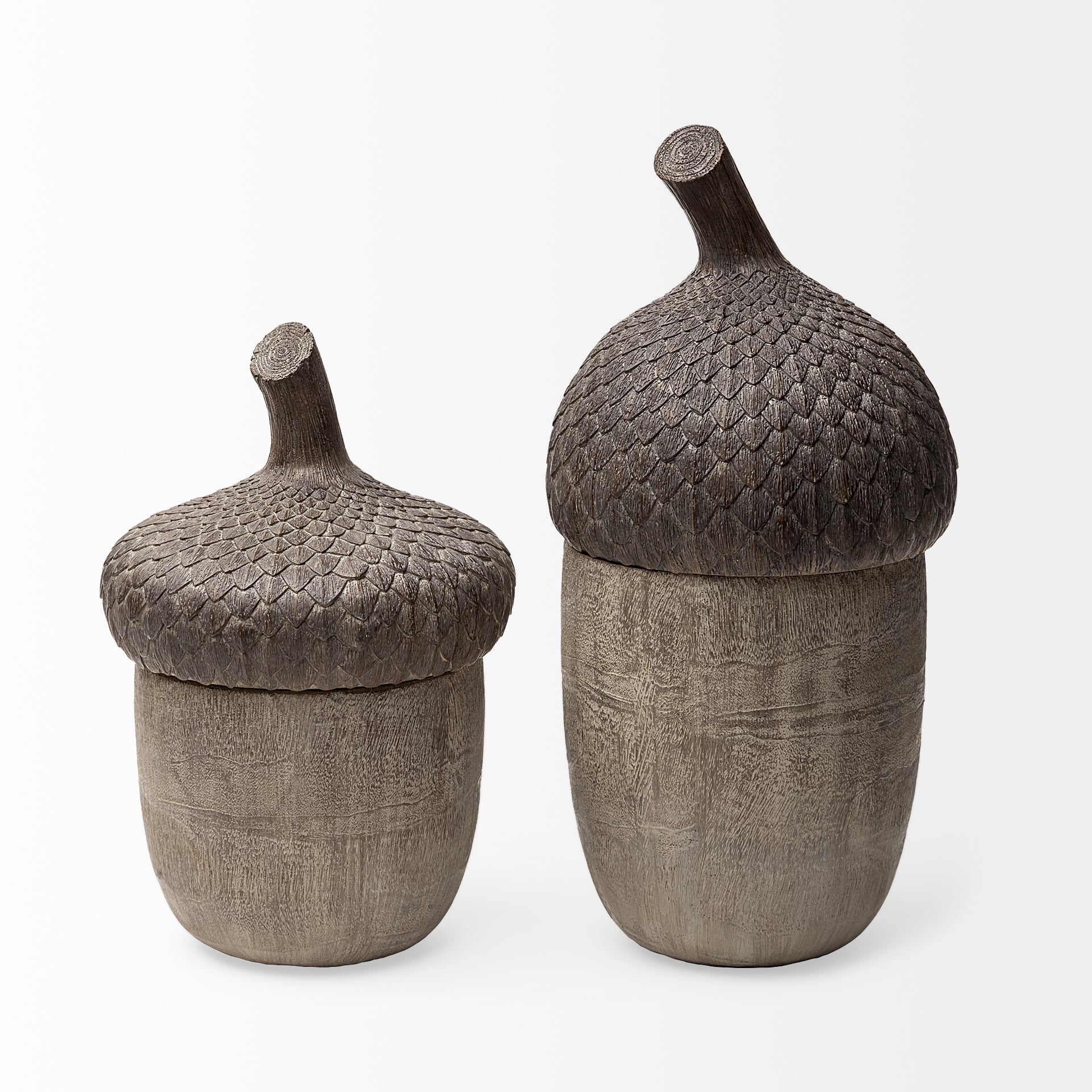 Mandor I Small Brown Resin Acorn Box