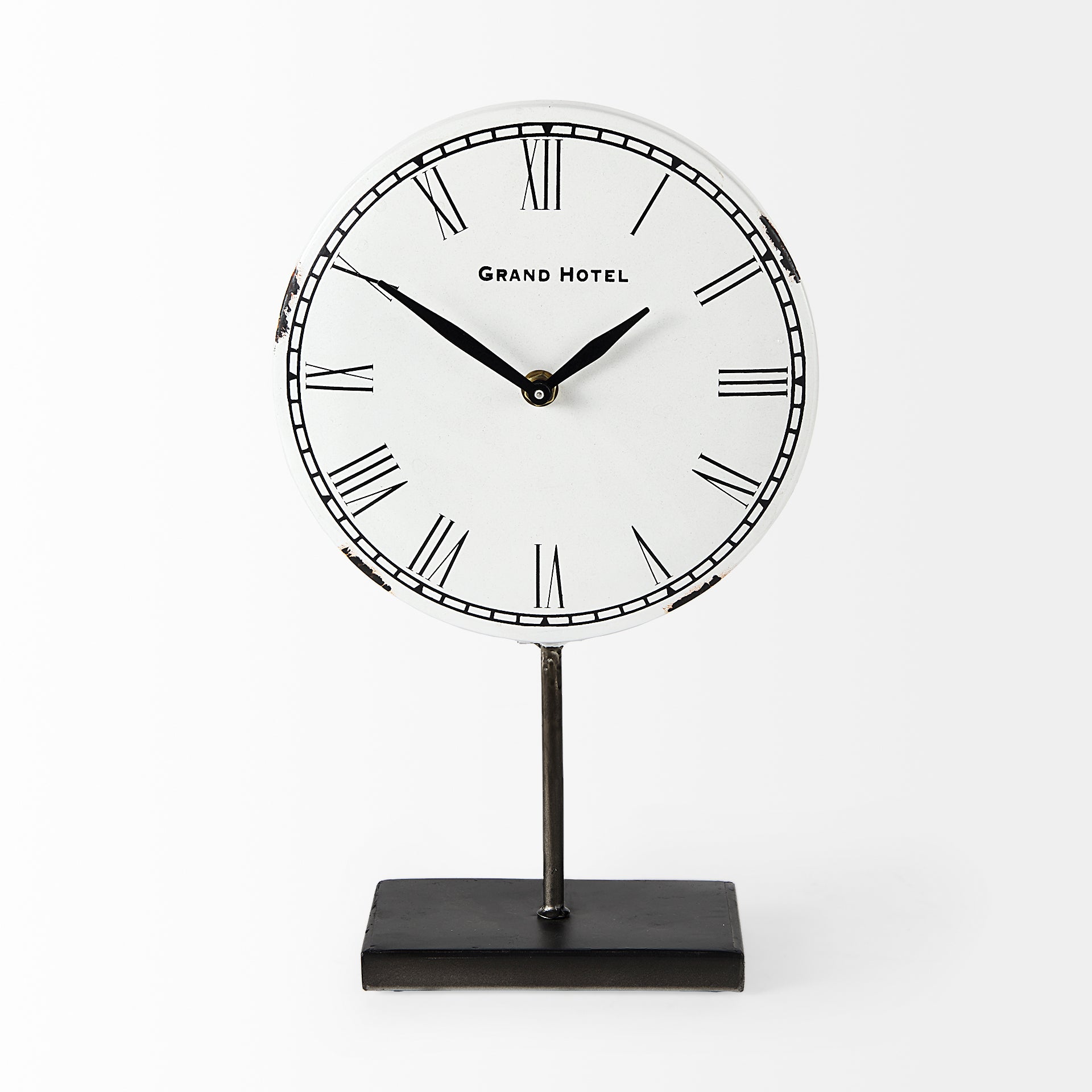 Harriet White with Bronze Metal Table Clock