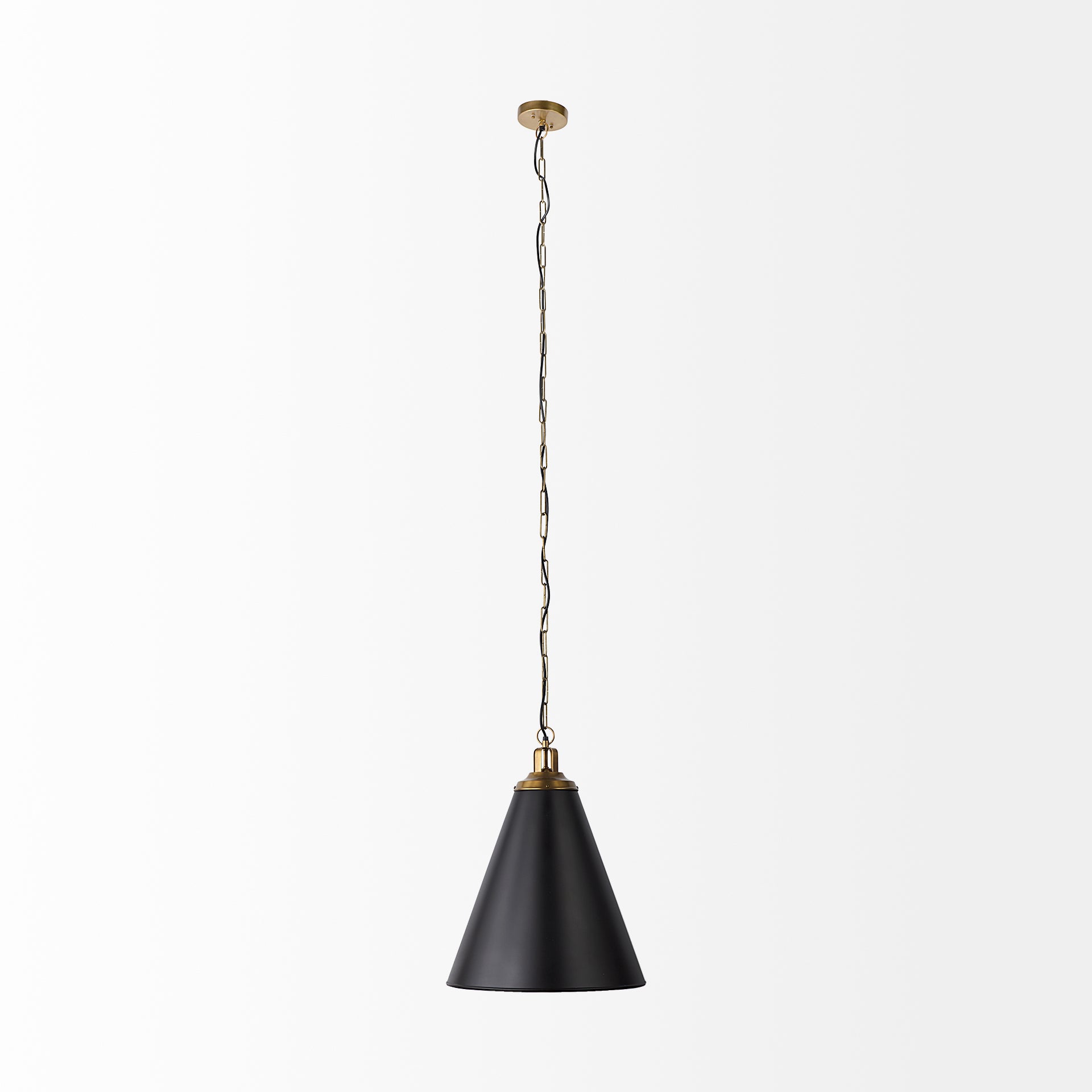 Fenton Black with Antiqued Gold Accents Pendant Light