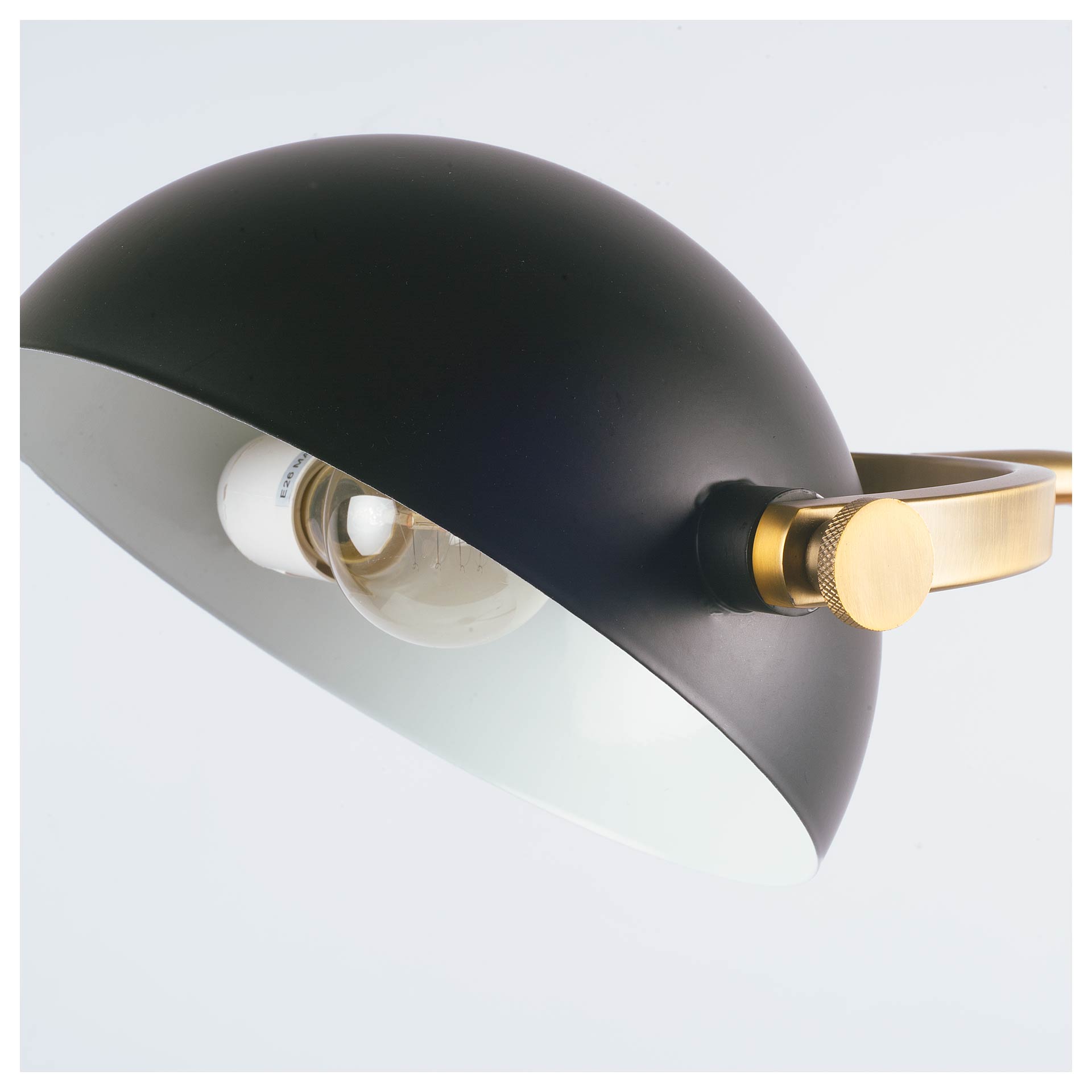 Denmark Black with Gold Concrete Base Metal Shade Floor Lamp