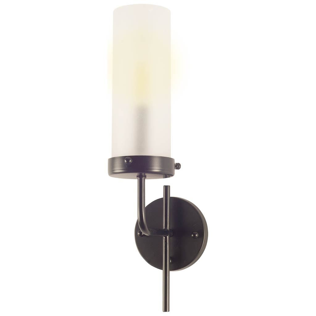 Bougeoir I I Gray Metal Cylindrical Glass Shade Wall Sconce
