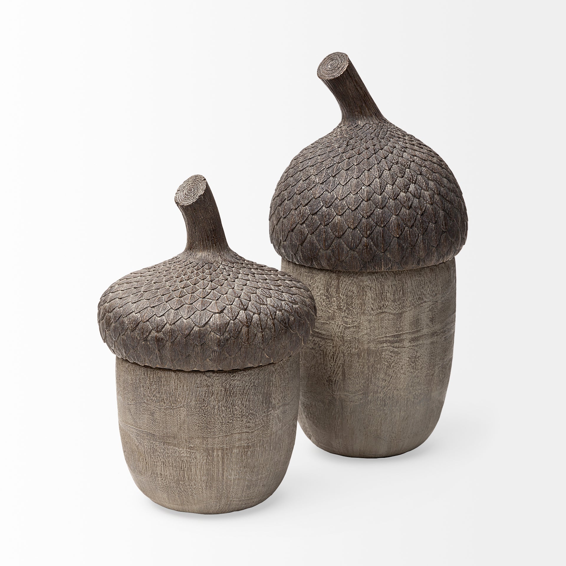 Mandor I Small Brown Resin Acorn Box