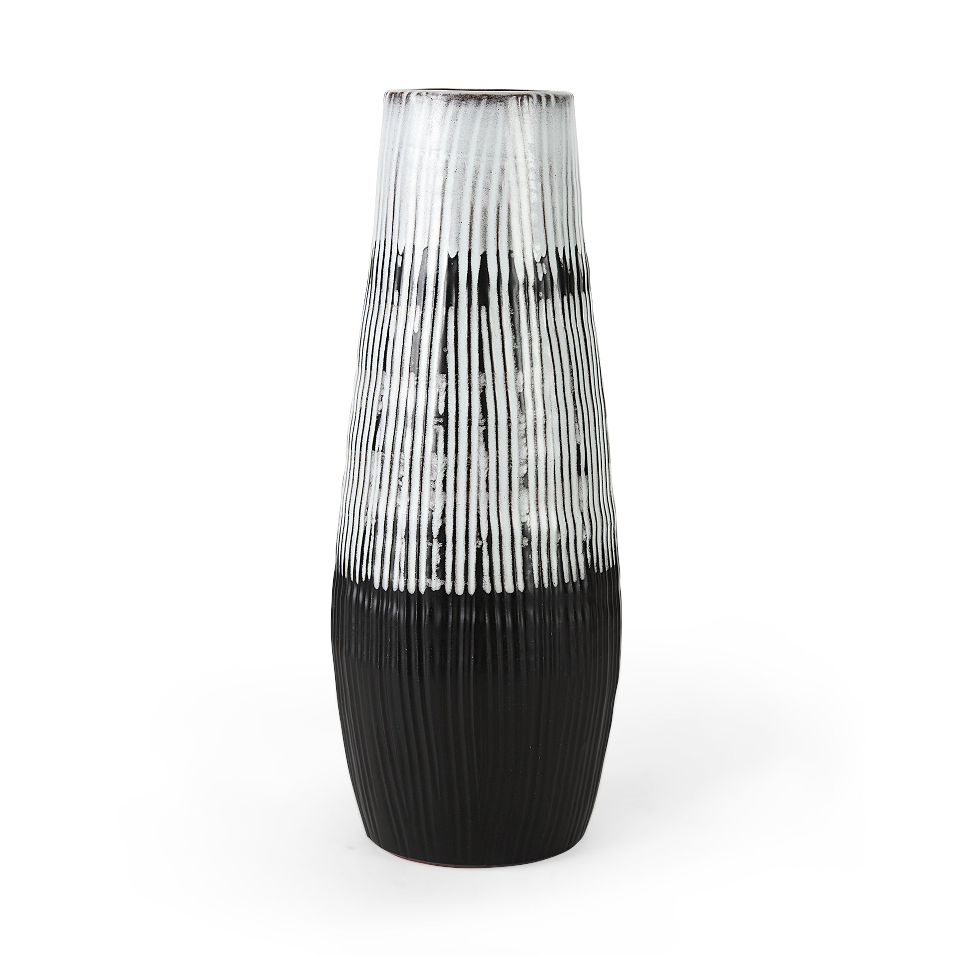 Tanami Dark Brown with White Glazed Ceramic Vase