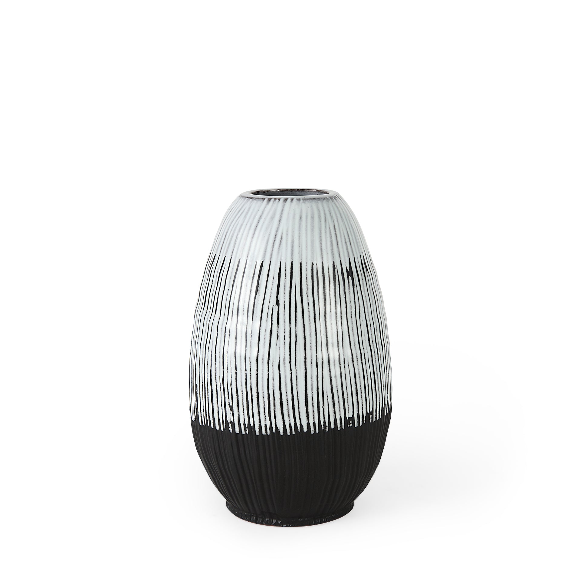 Tanami Dark Brown with White Glazed Ceramic Vase
