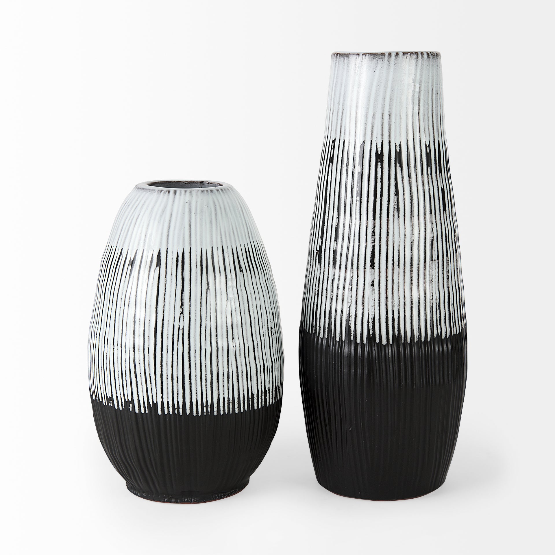 Tanami Dark Brown with White Glazed Ceramic Vase