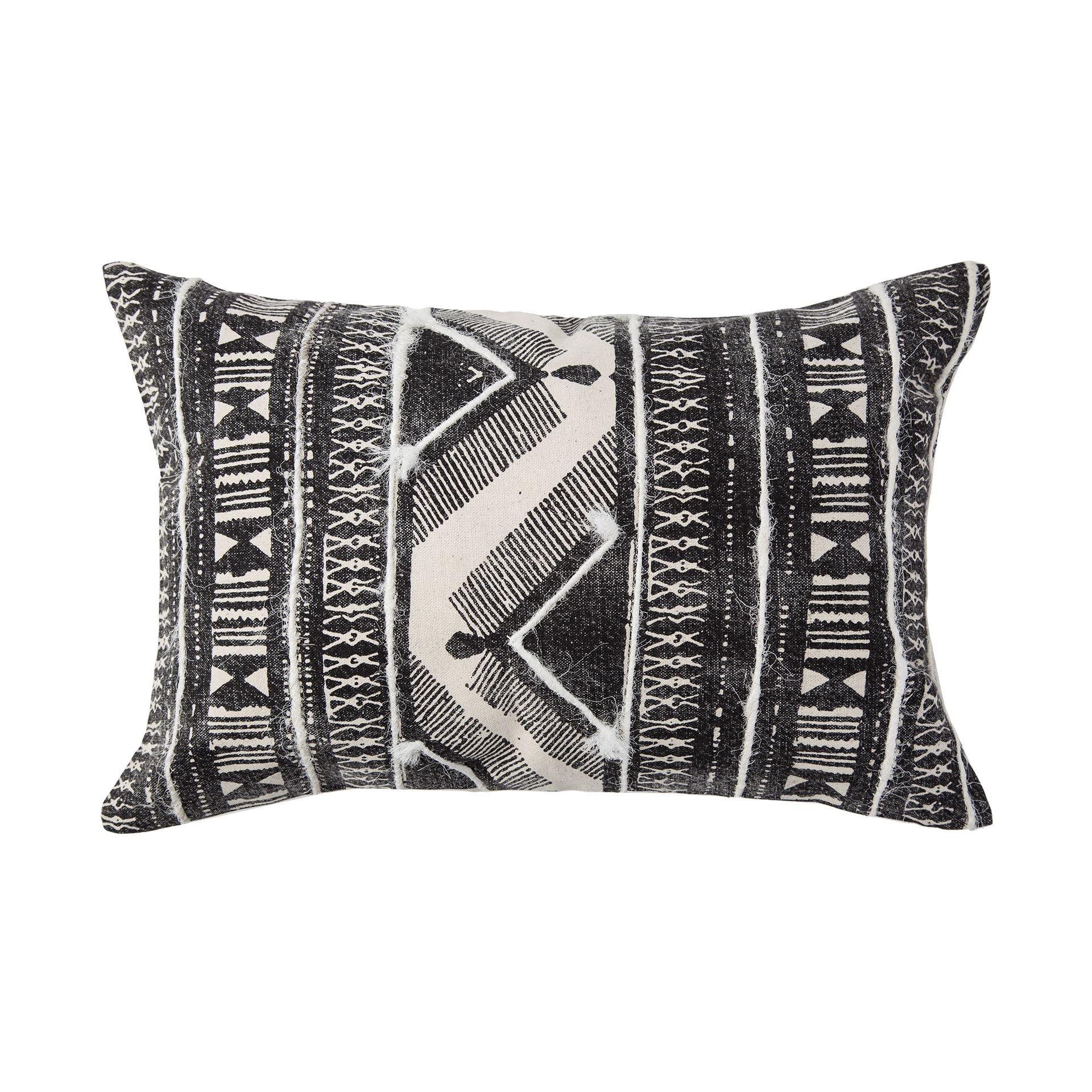 Beveridge II Black and White Embroidered Pattern Decorative Pillow Cover