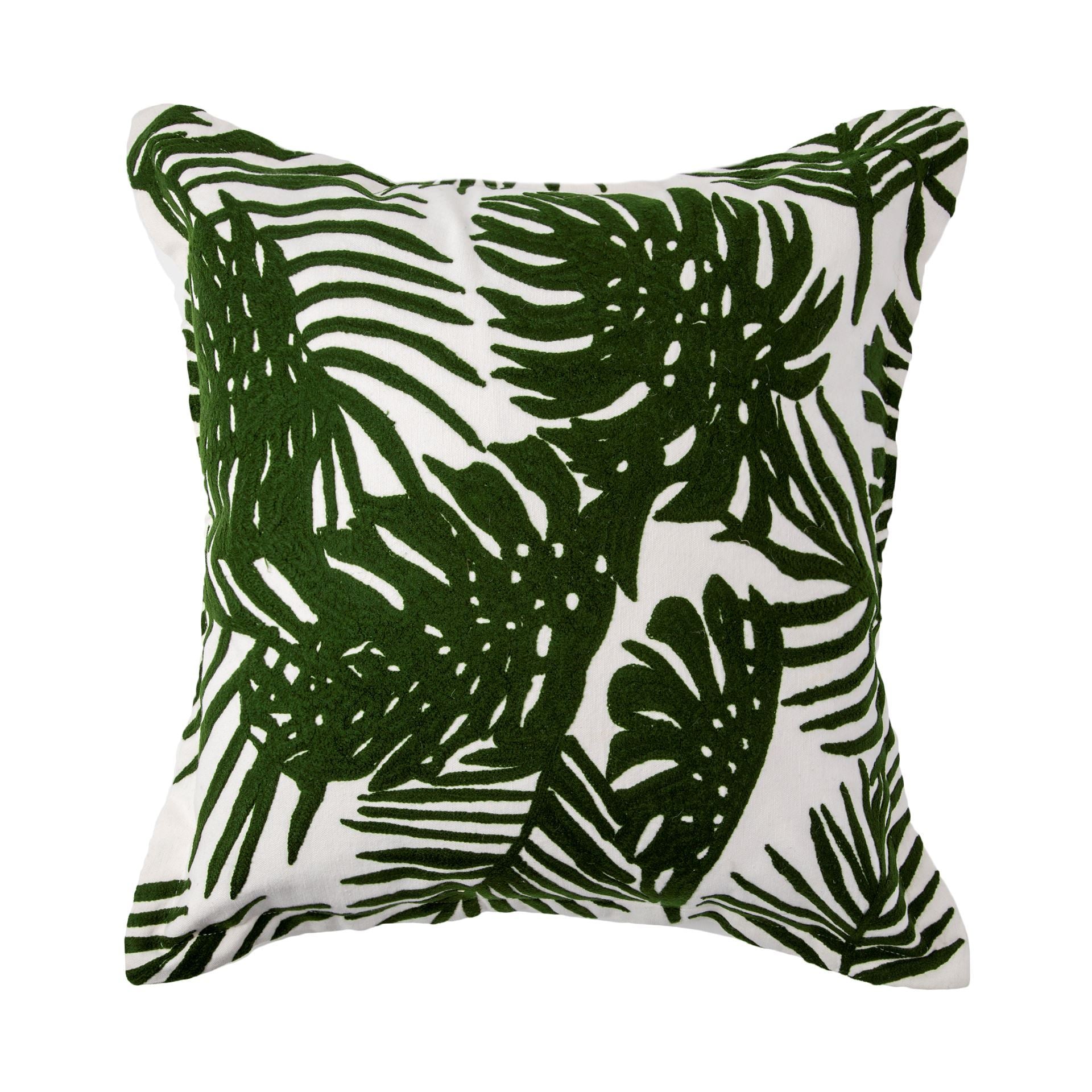 Boyle Green Tropical Palm Leaf Decorative Pillow Cover