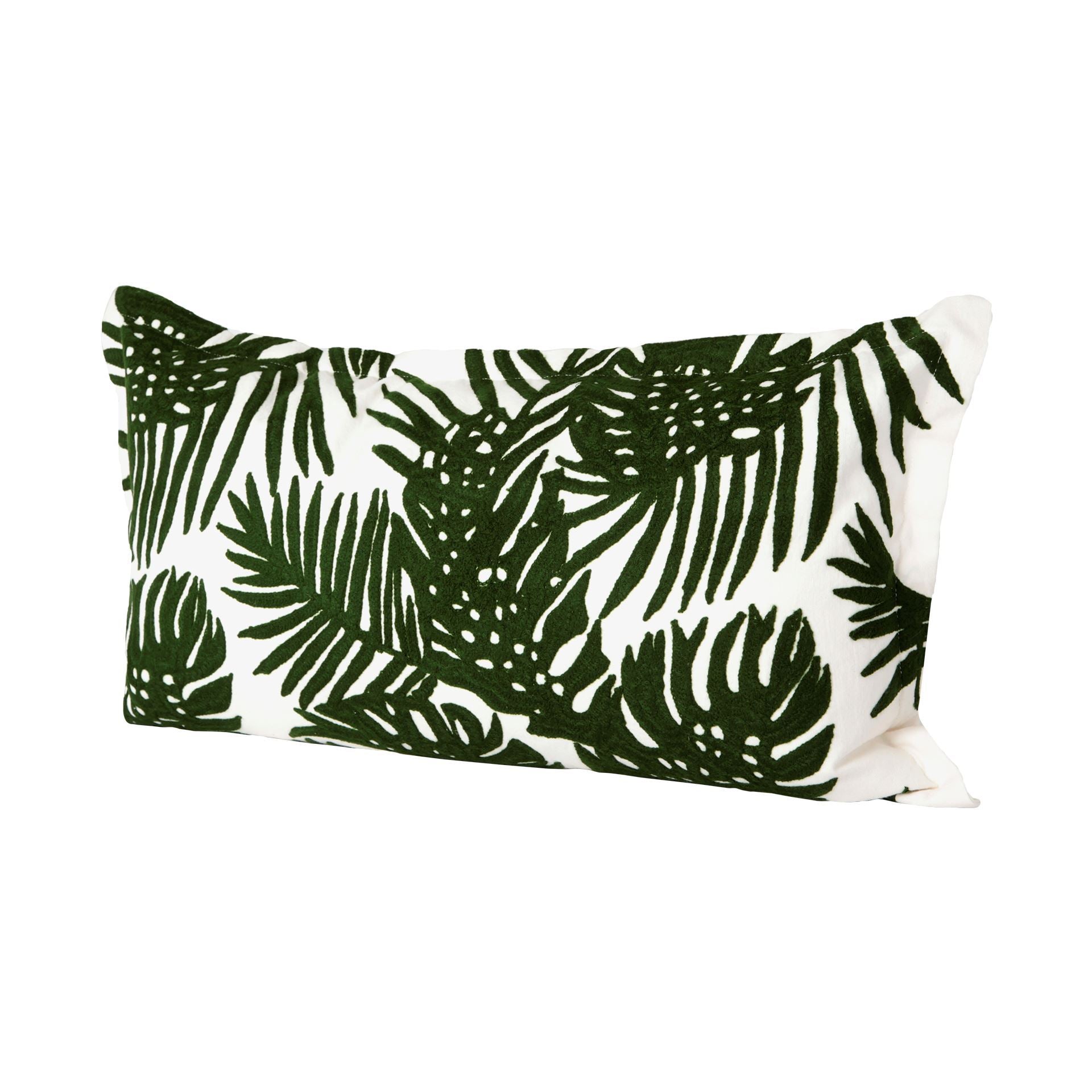 Boyle Green Tropical Palm Leaf Decorative Pillow Cover