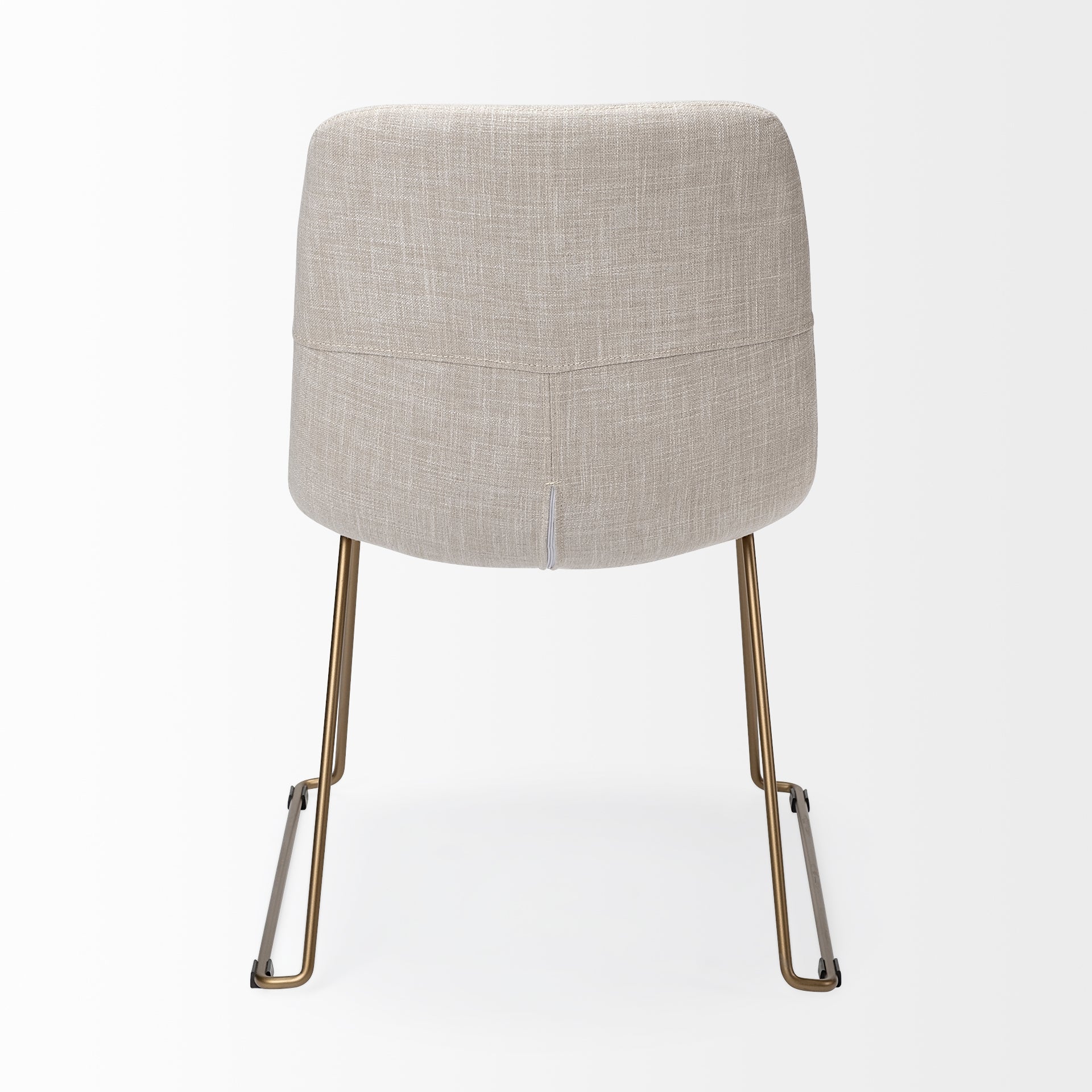 Sawyer I Beige Fabric Seat Gold Metal Frame Dining Chair