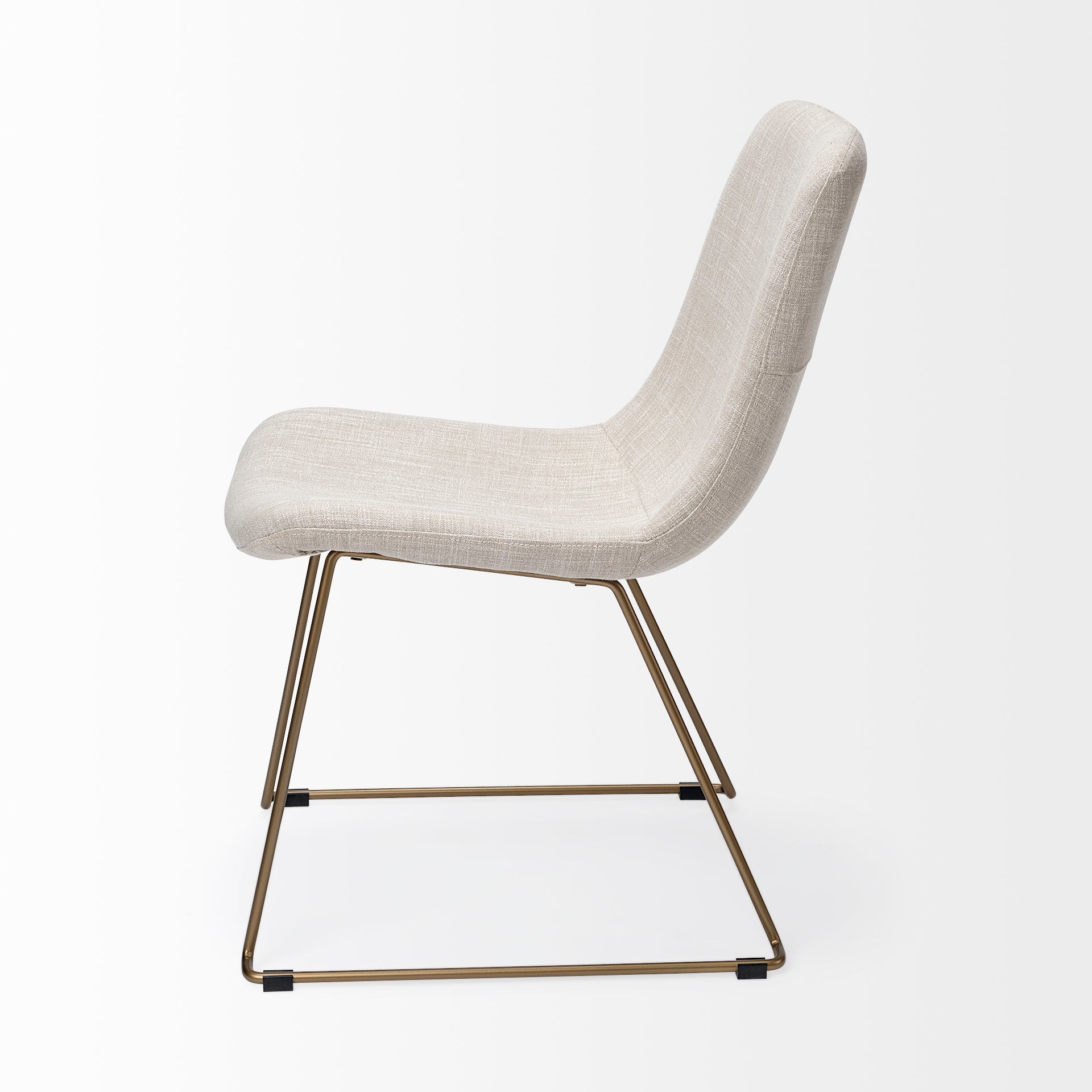 Sawyer I Beige Fabric Seat Gold Metal Frame Dining Chair
