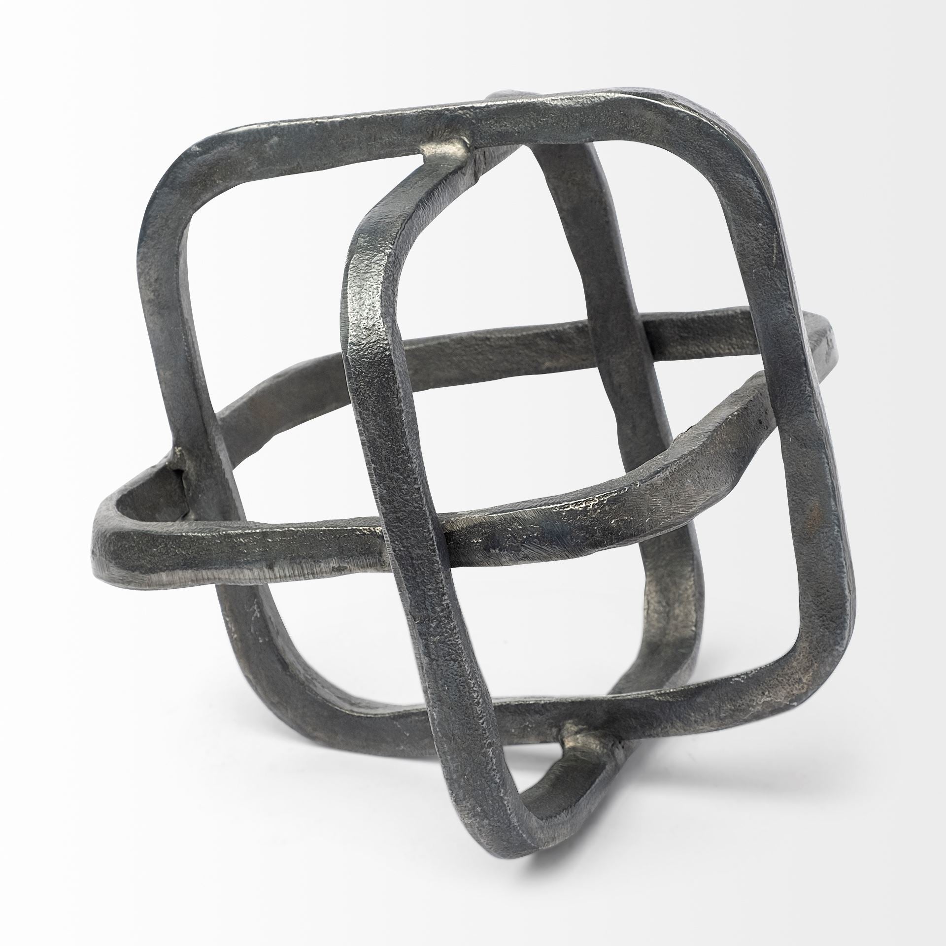 Willem II Silver Metal Open Cube Decor Object