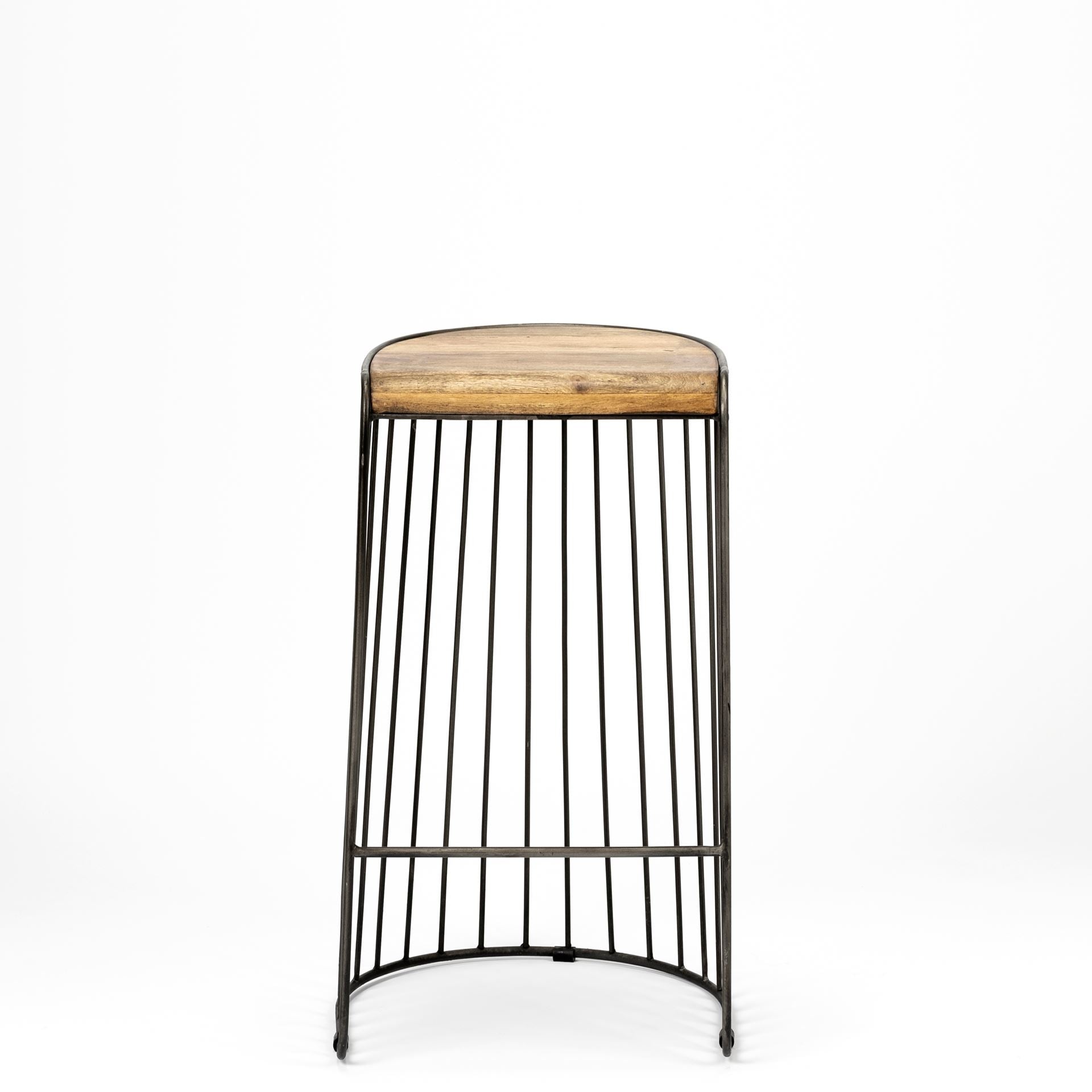 Seagram 30.5" Seat Height Brown Seat Black Metal Frame Stool
