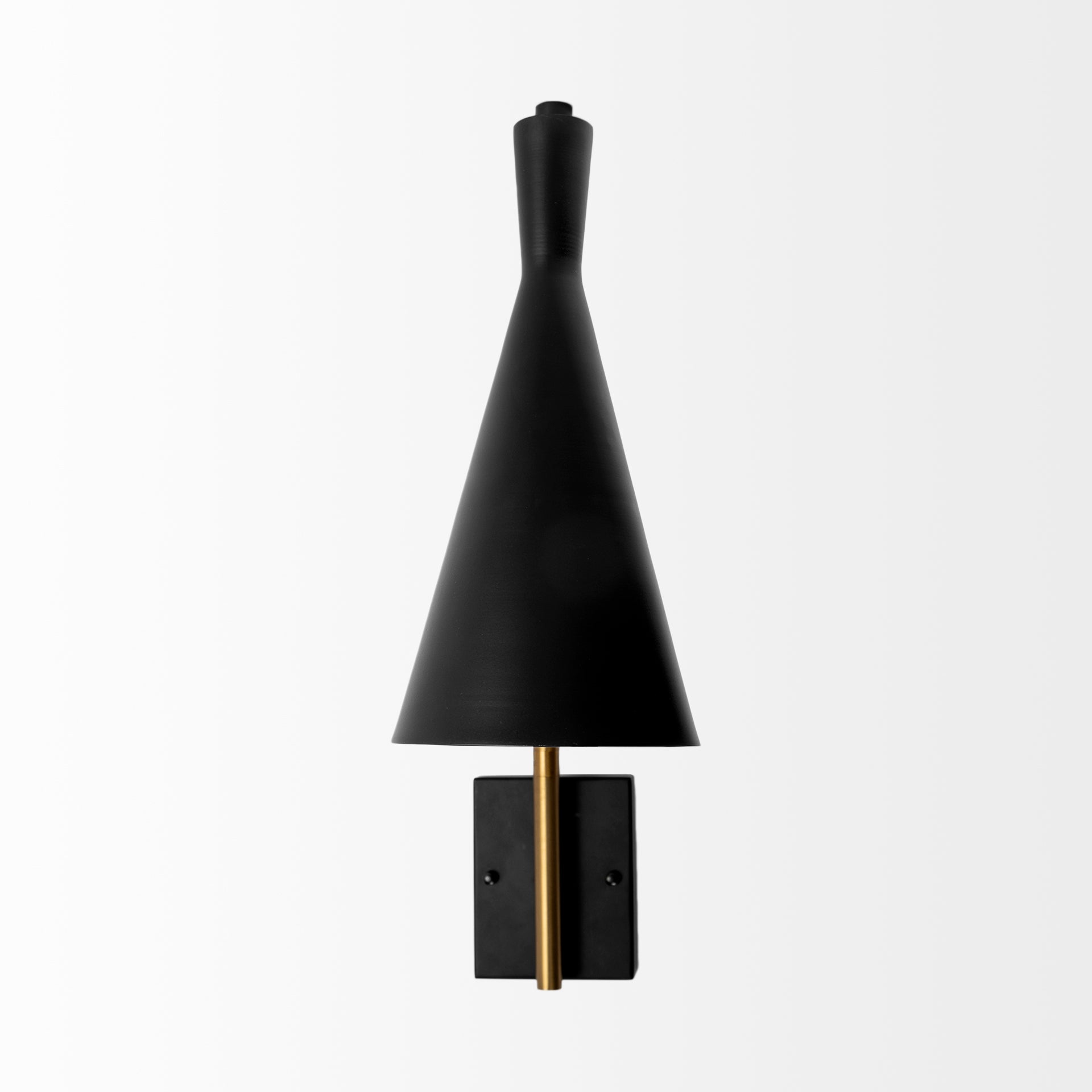 Tremont I Black with Gold Metal Conical Shade Wall Sconce