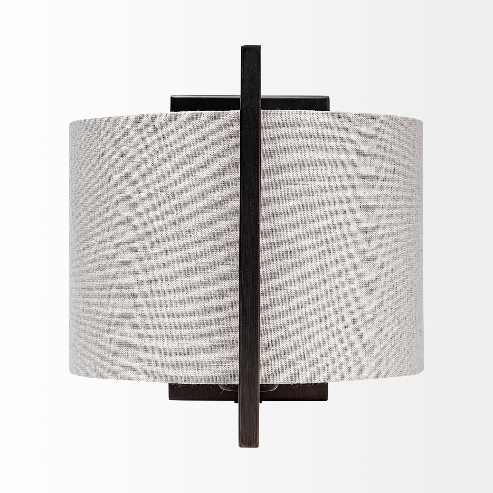 Smithe I Black Toned Metal Cream Lampshade Wall Sconce