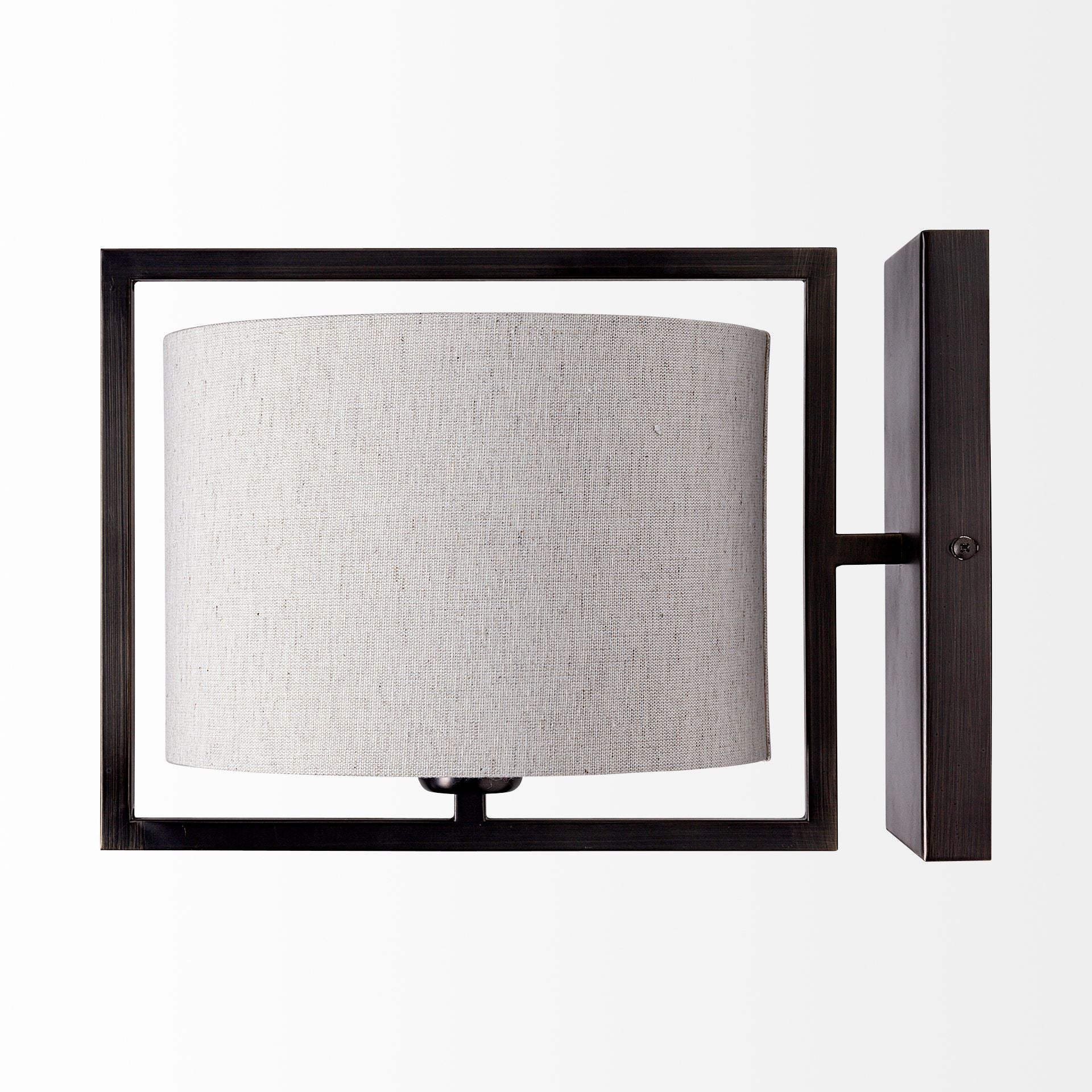 Smithe I Black Toned Metal Cream Lampshade Wall Sconce