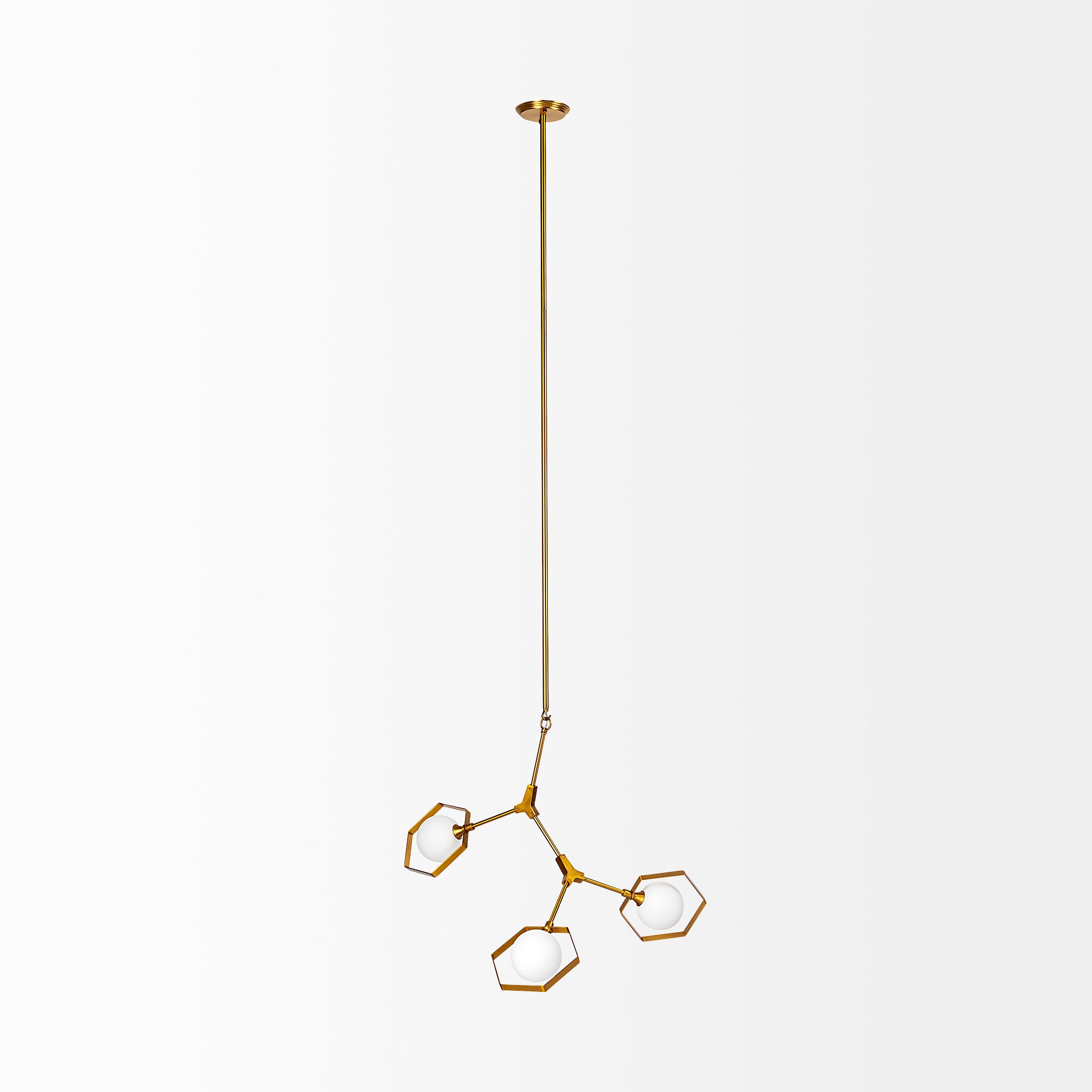 Desousa Metal Multi-Arm Three Light Chandelier
