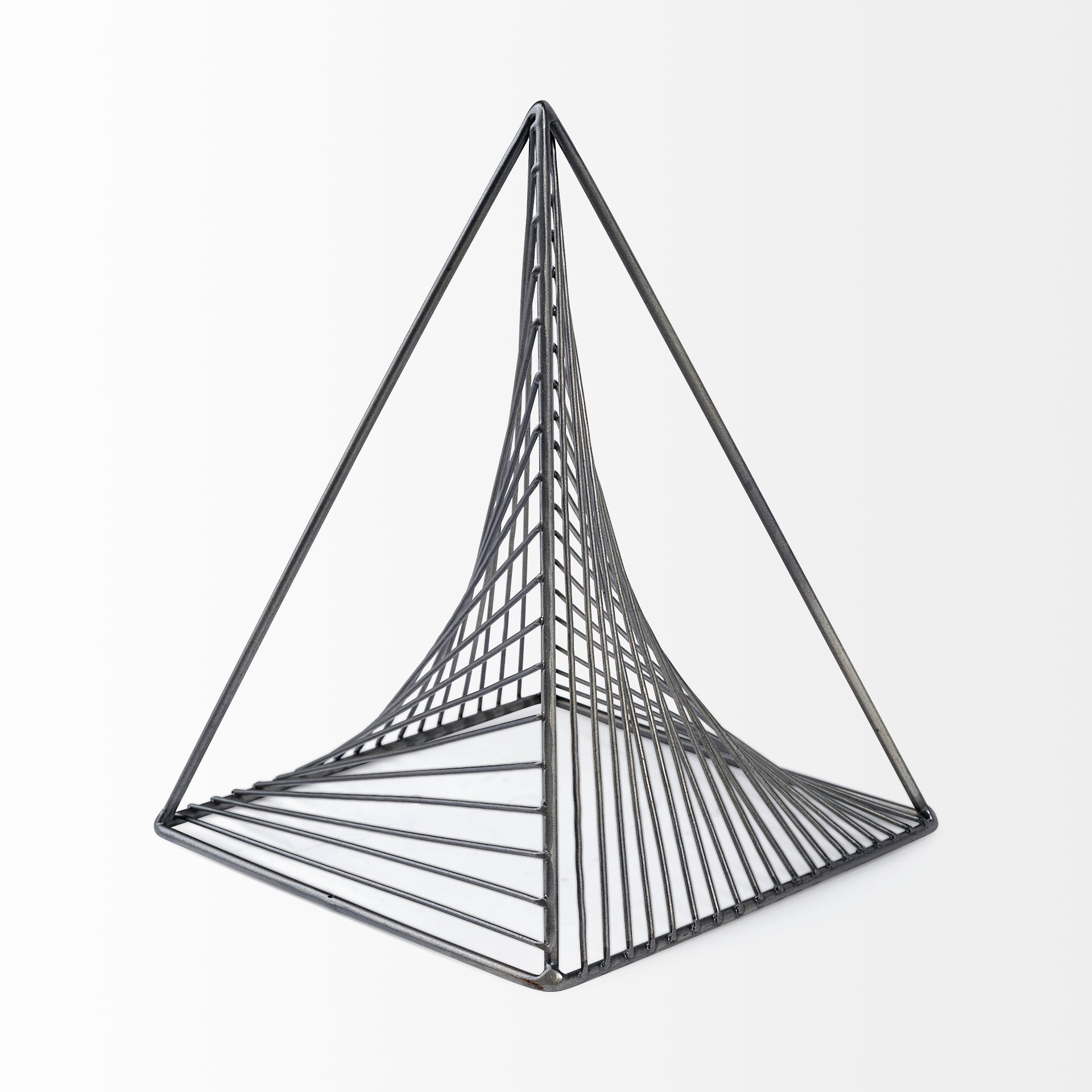 Risley Gray Metal Triangular Decorative Object