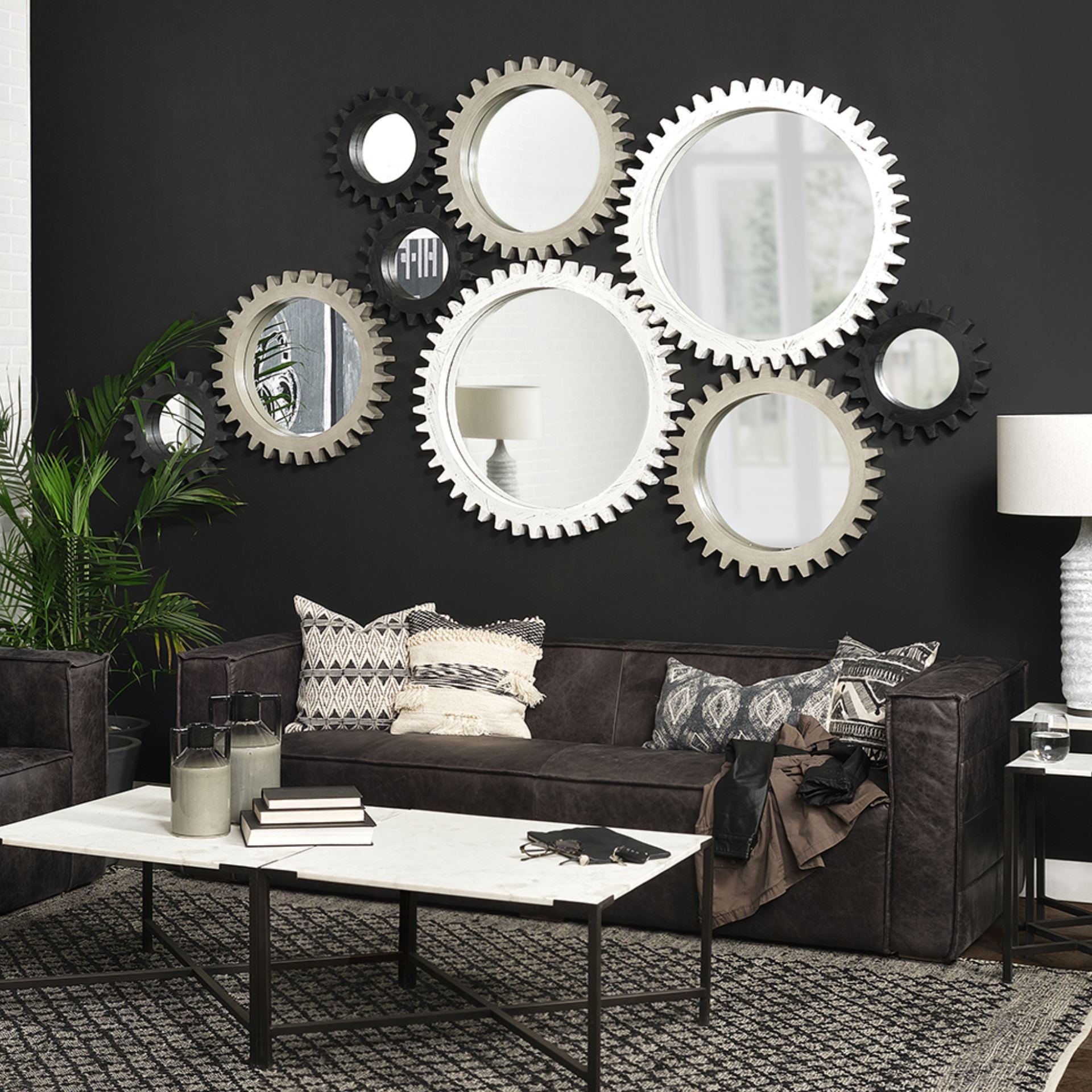 Beardell Cream and Black Details With Tassels Decorative Pillow Cover