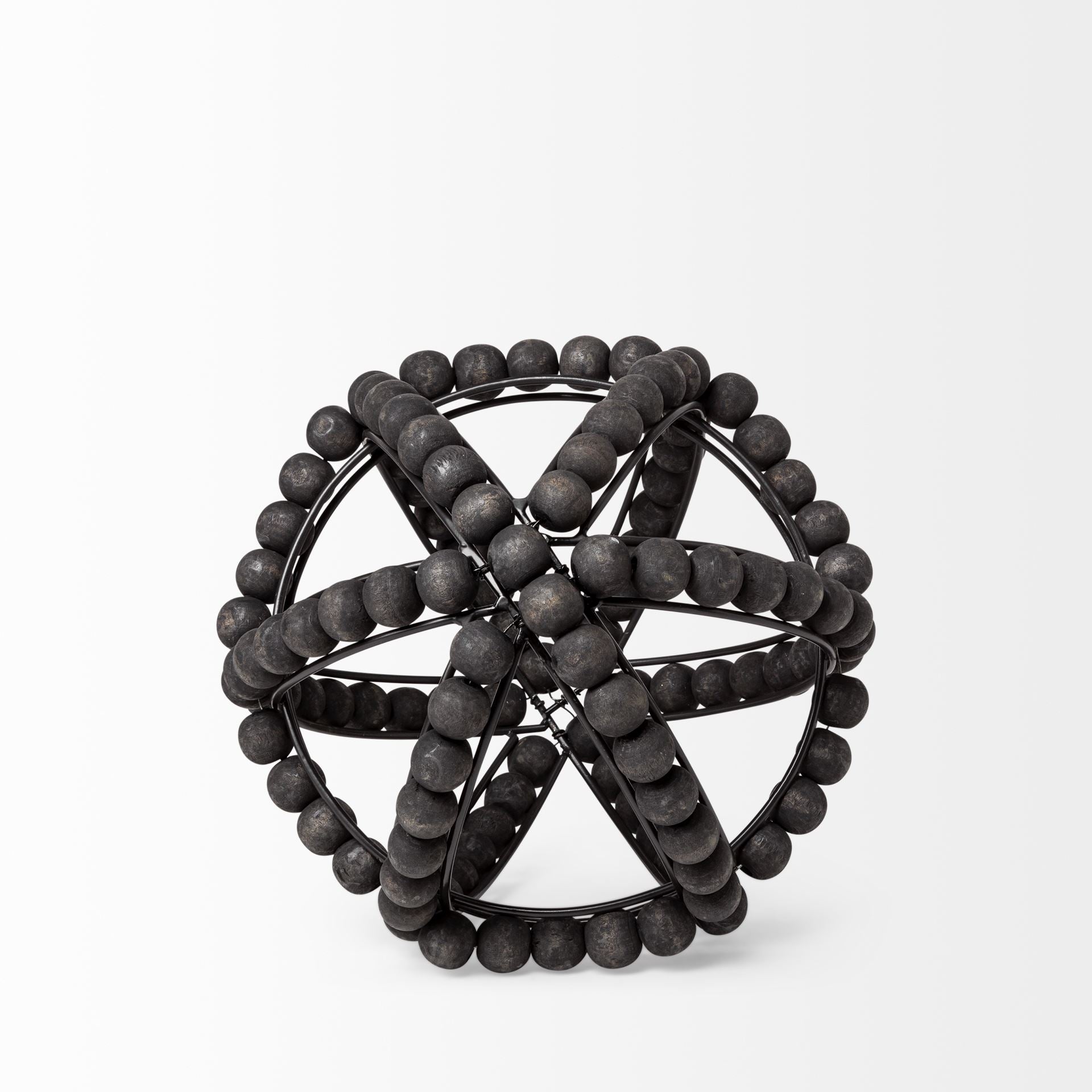 Earnhardt Black Wooden Beaded Orb