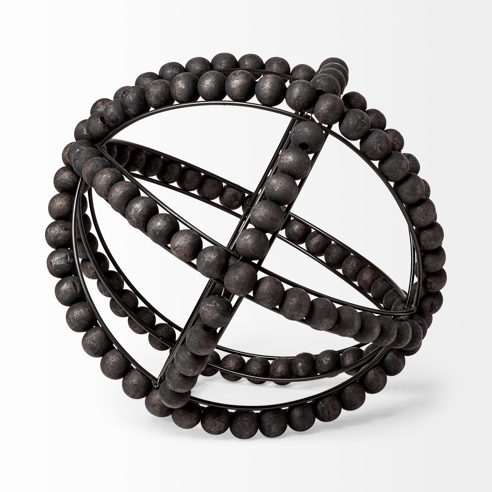 Earnhardt Black Wooden Beaded Orb