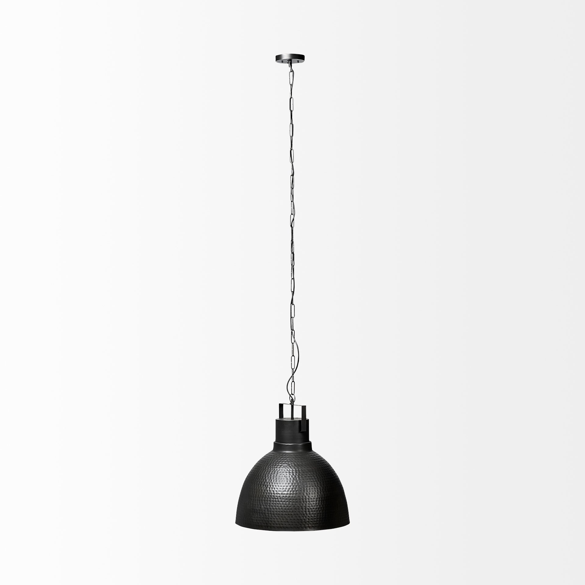 Minerva Metallic Gray Hammered Detail Pendant Light