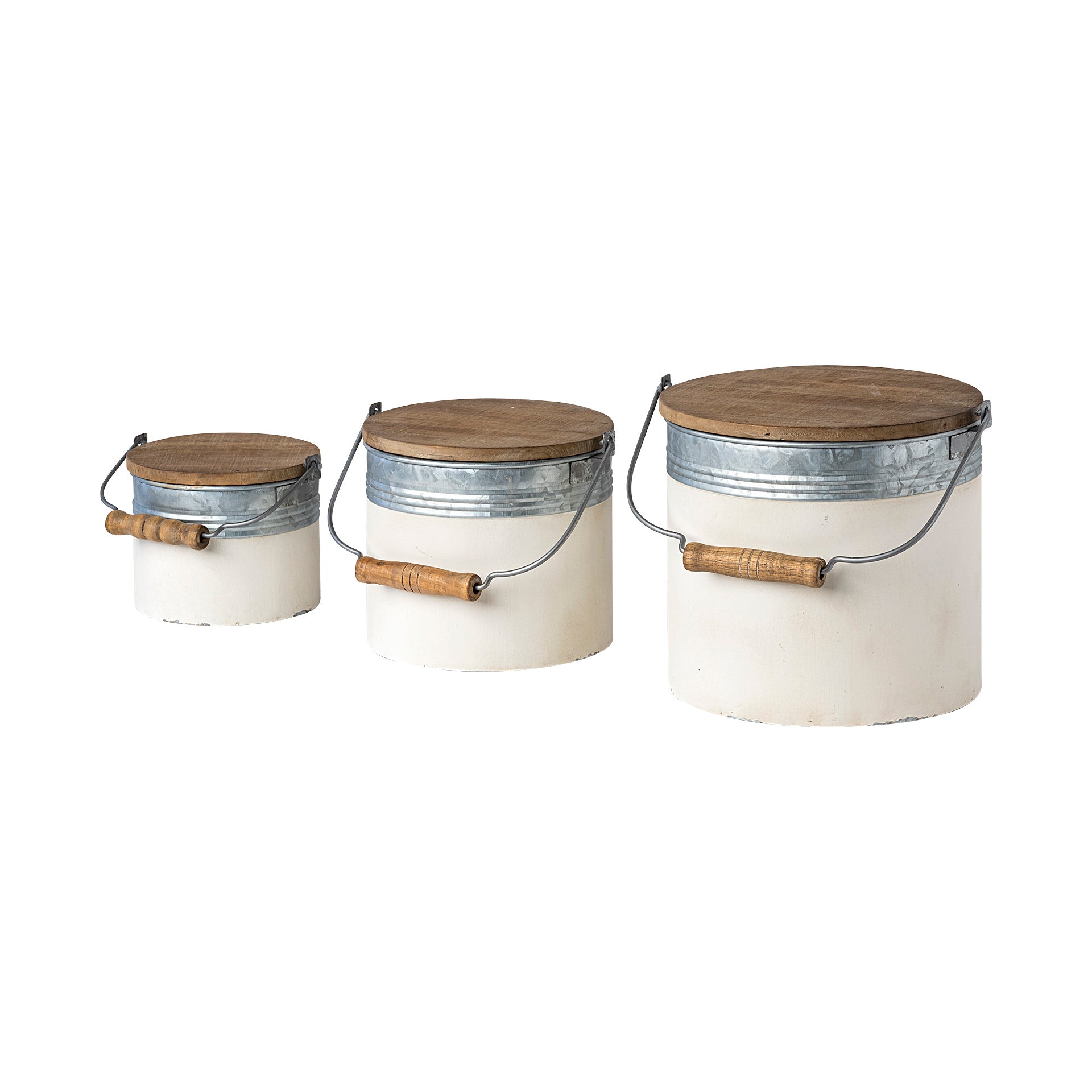 Alani White Metal Storage Boxes - Set of 3
