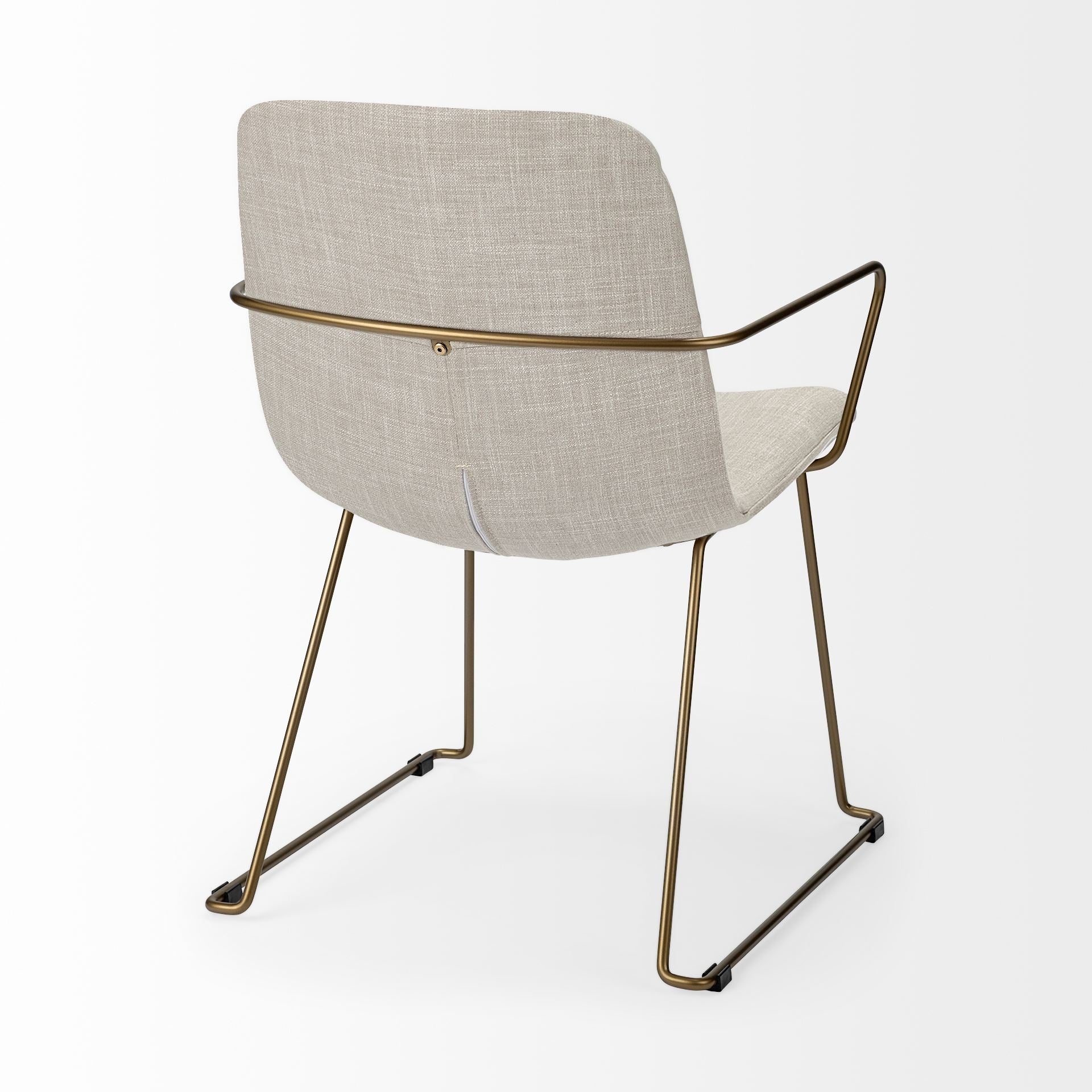 Sawyer Fabric Wrap Gold Metal Frame Dining Chair
