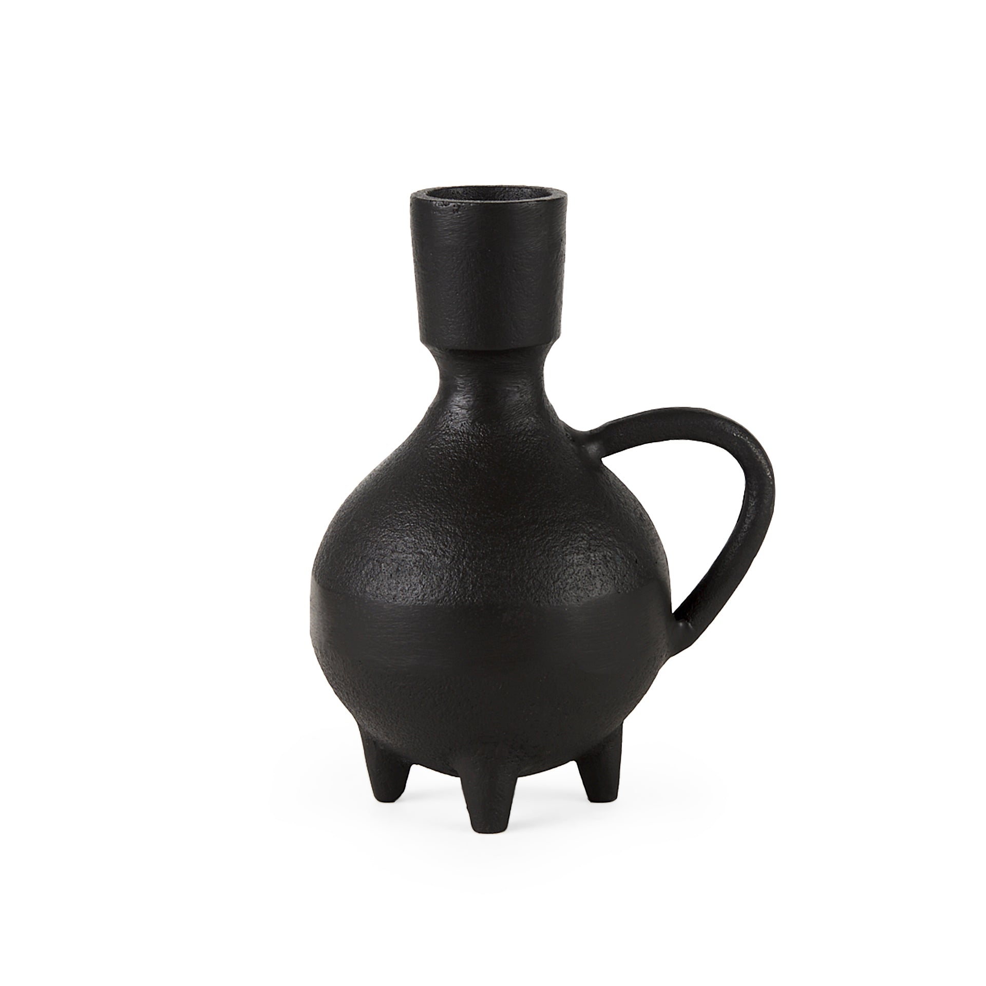 Cyrus Black Spherical Vase with Flute Decorative Object