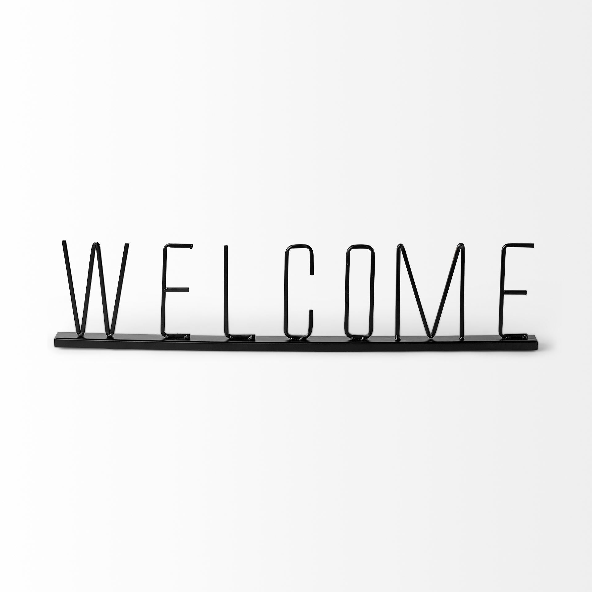 Welcome Black Metal Sign