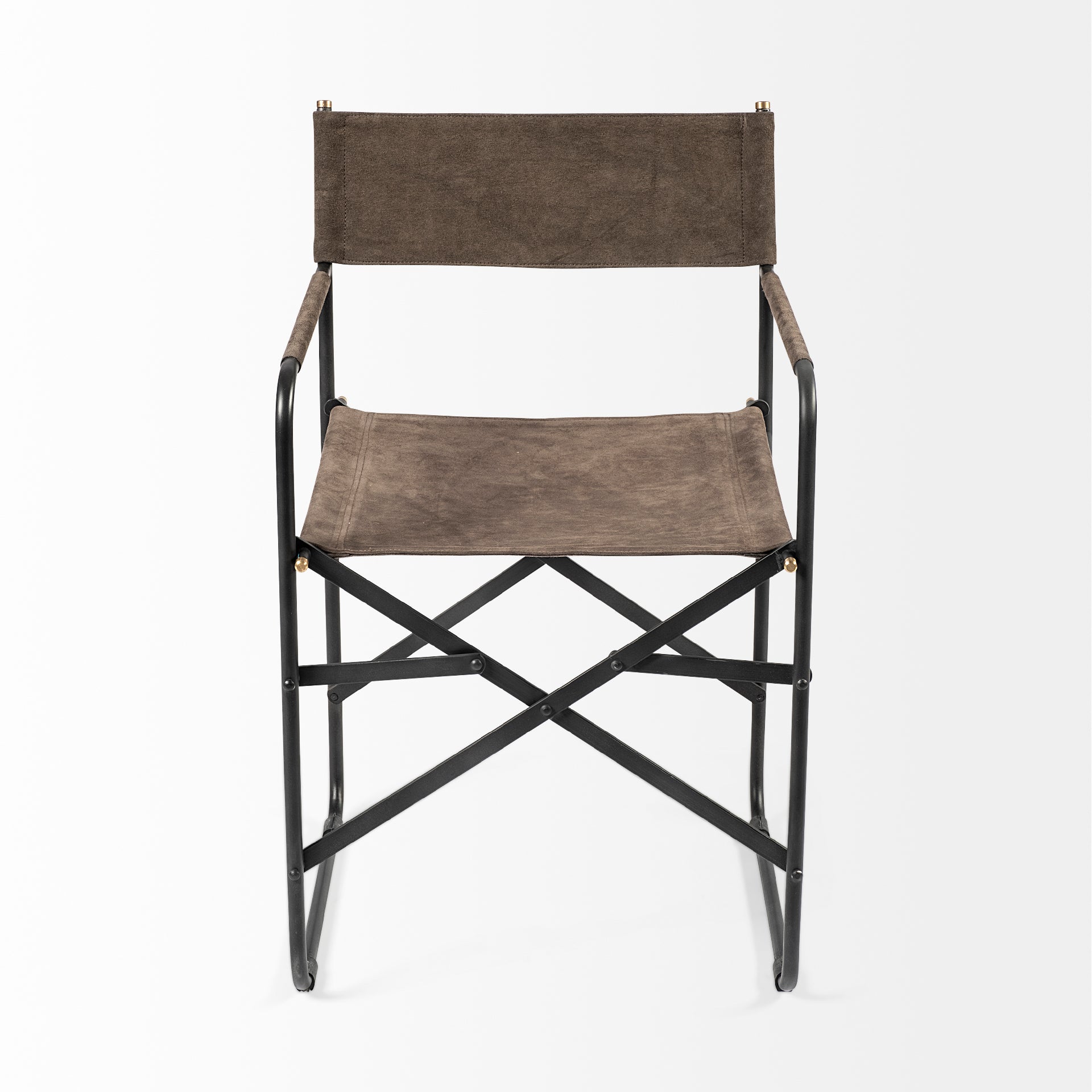 Direttore Brown/Gray Suede with Metal Frame Dining Chair