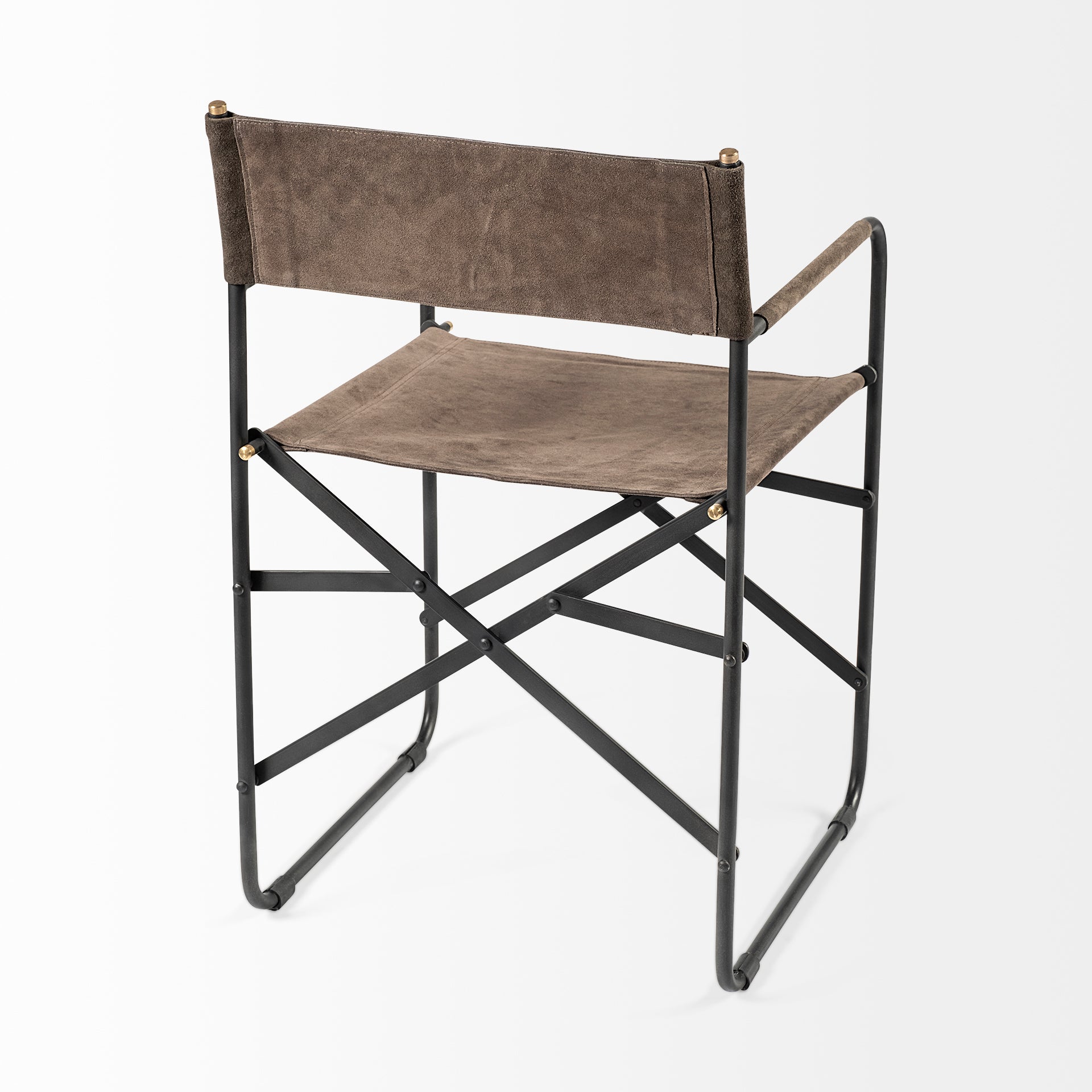 Direttore Brown/Gray Suede with Metal Frame Dining Chair