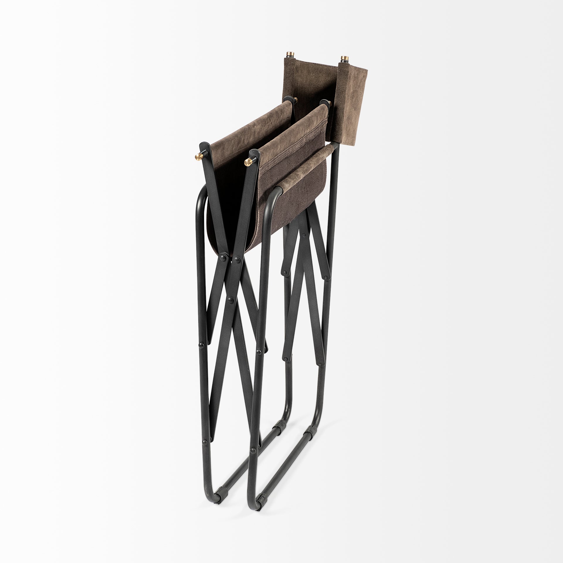 Direttore Brown/Gray Suede with Metal Frame Dining Chair