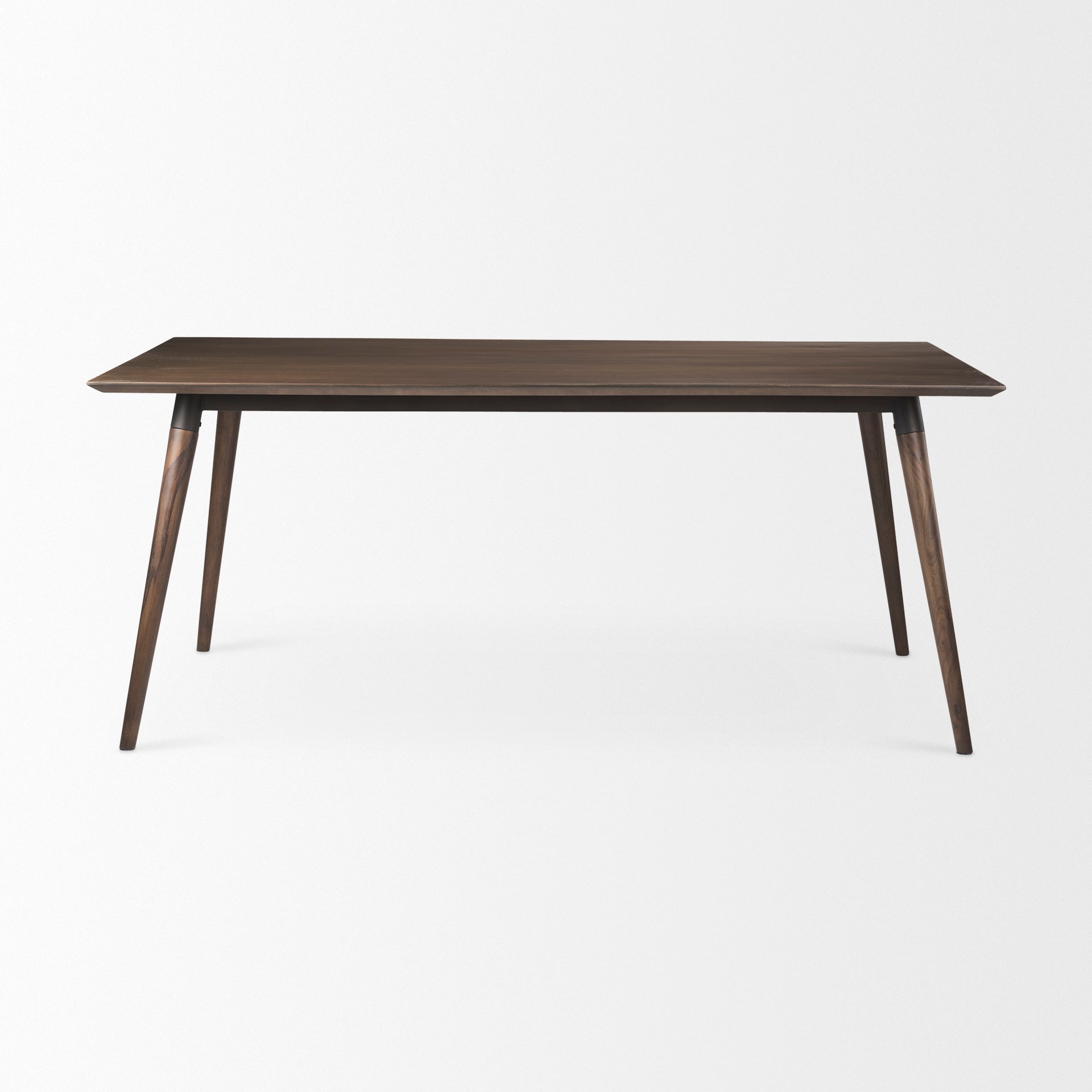 Nicholas II Brown Solid Wood Top Metal with Wood Leg Dining Table