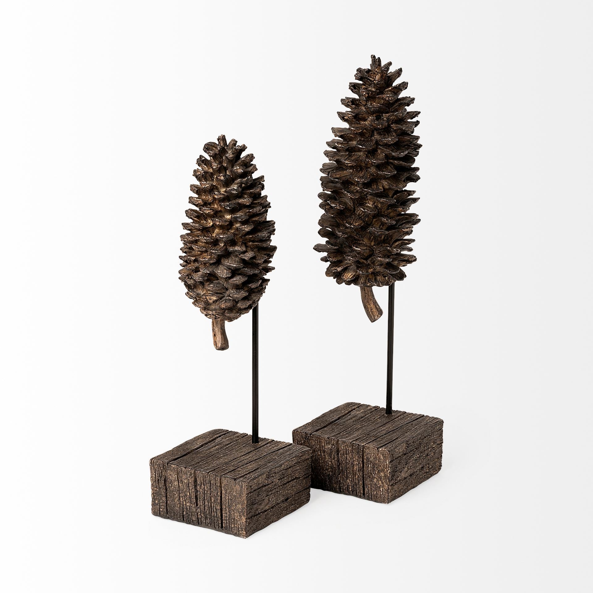 Pinterra Small Brown Resin Pinecone Replica