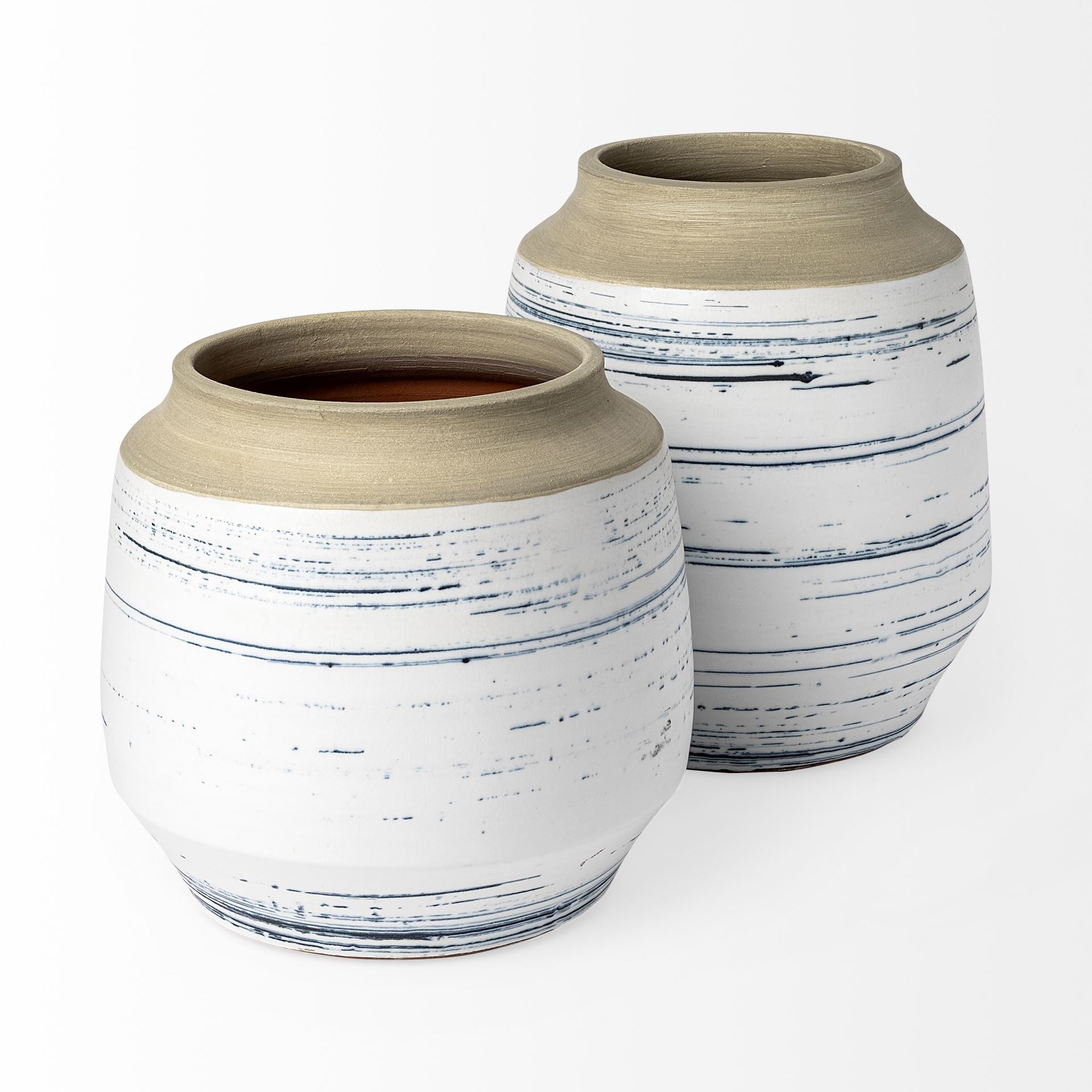 Sonnett White with Blue Ceramic Vase