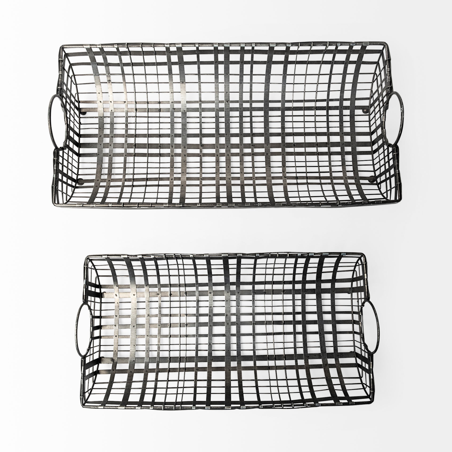 Kenneth Gray Metal Baskets - Set of 2
