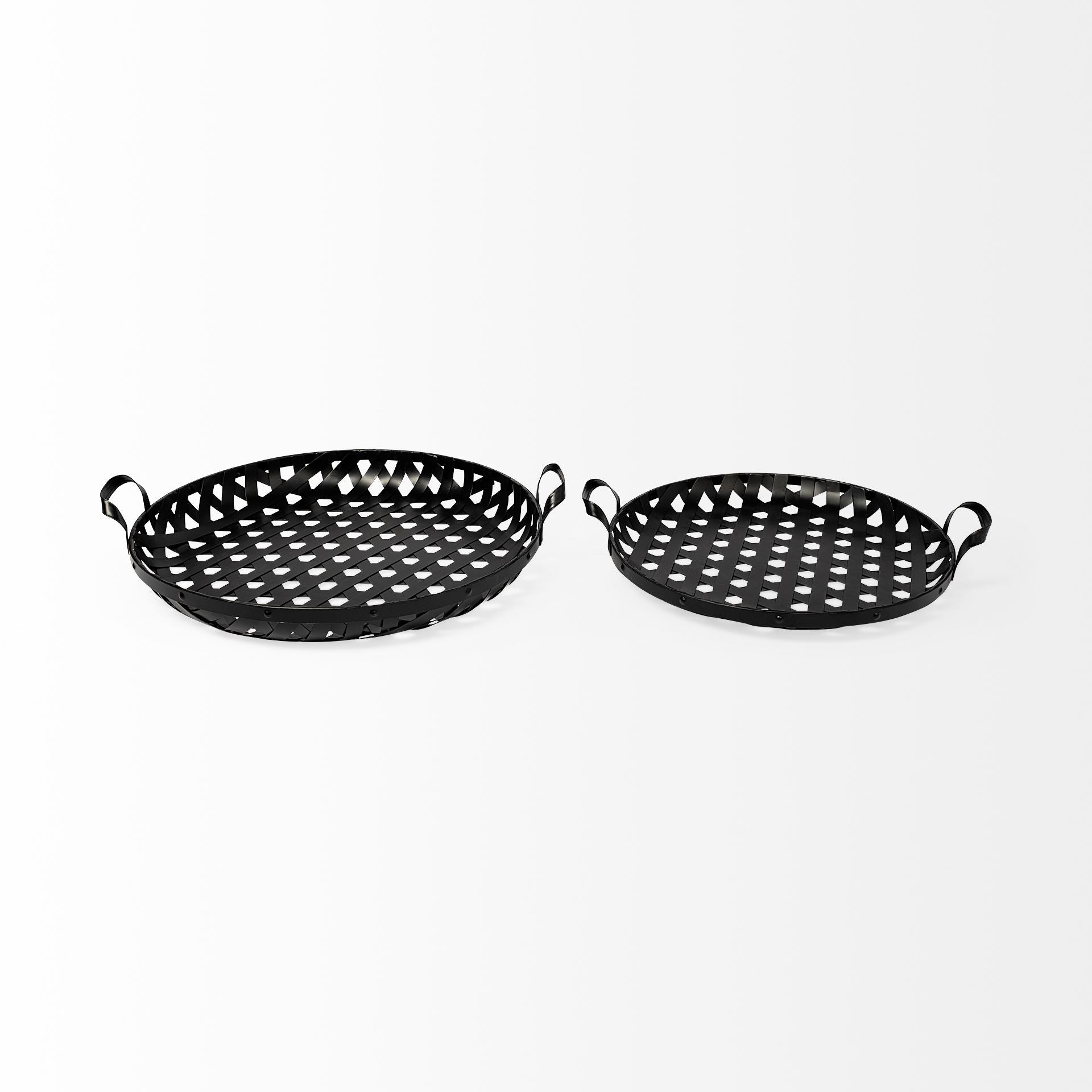 Lito Black Woven Metal Round Serving Trays - Set of 2 Trays & Containers Mercana , Black Friday Sale Mercana Furniture Sale, Old Bones Co, Mid Century Furniture Sale, Four Hands Furniture, Black Friday Sale Lito Black Woven Metal Round Serving Trays - Set of 2,Gus Sale, Perigold Lito Black Woven Metal Round Serving Trays - Set of 2 Trays & Containers Black Friday Sale , Perigold Sale Lito Black Woven Metal Round Serving Trays - Set of 2,Lito Black Woven Metal Round Serving Trays - Set of 2 Lulu and Georgia,