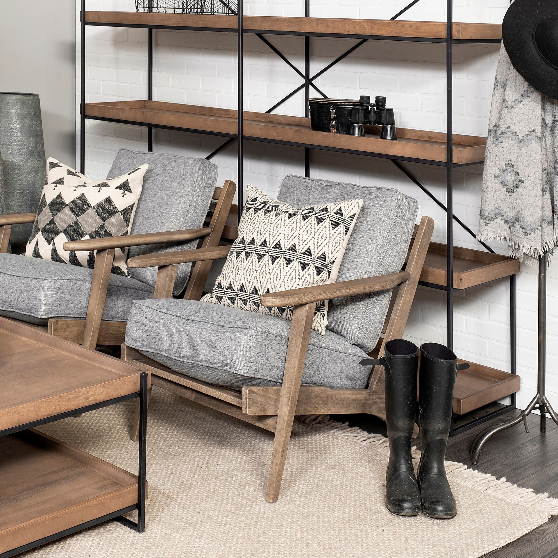Olympus Fabric Covered Wooden Frame Accent Chair