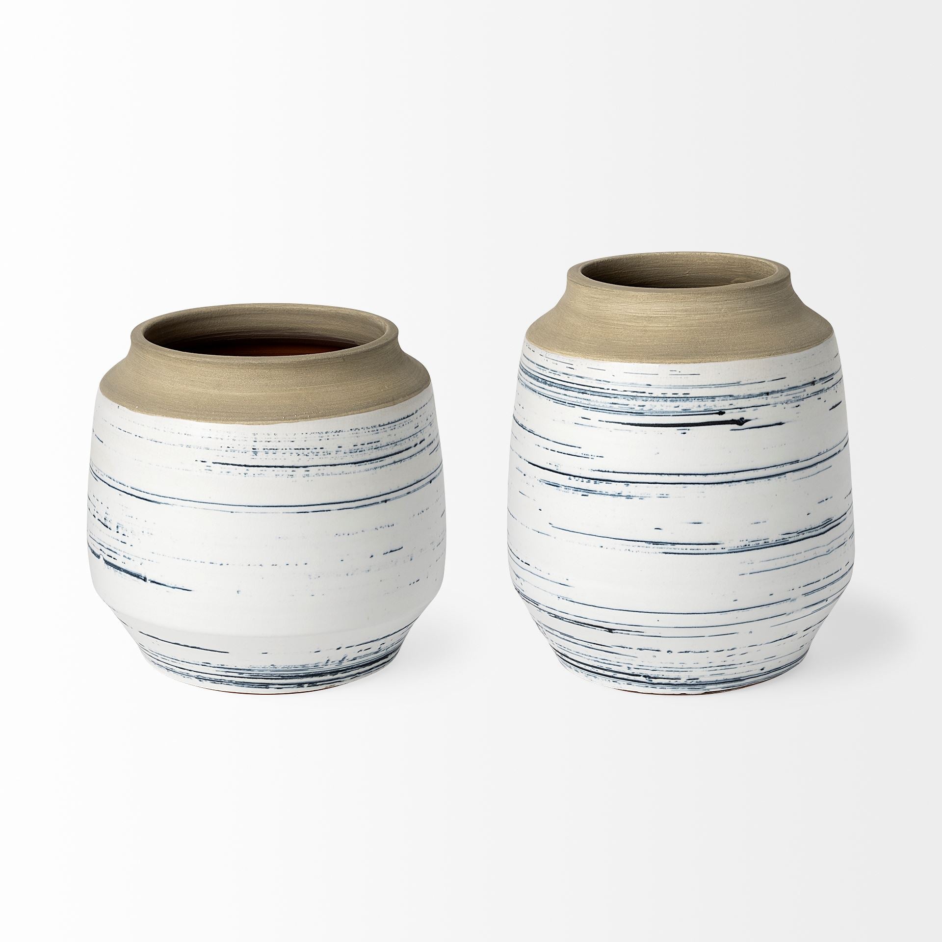 Sonnett White with Blue Ceramic Vase