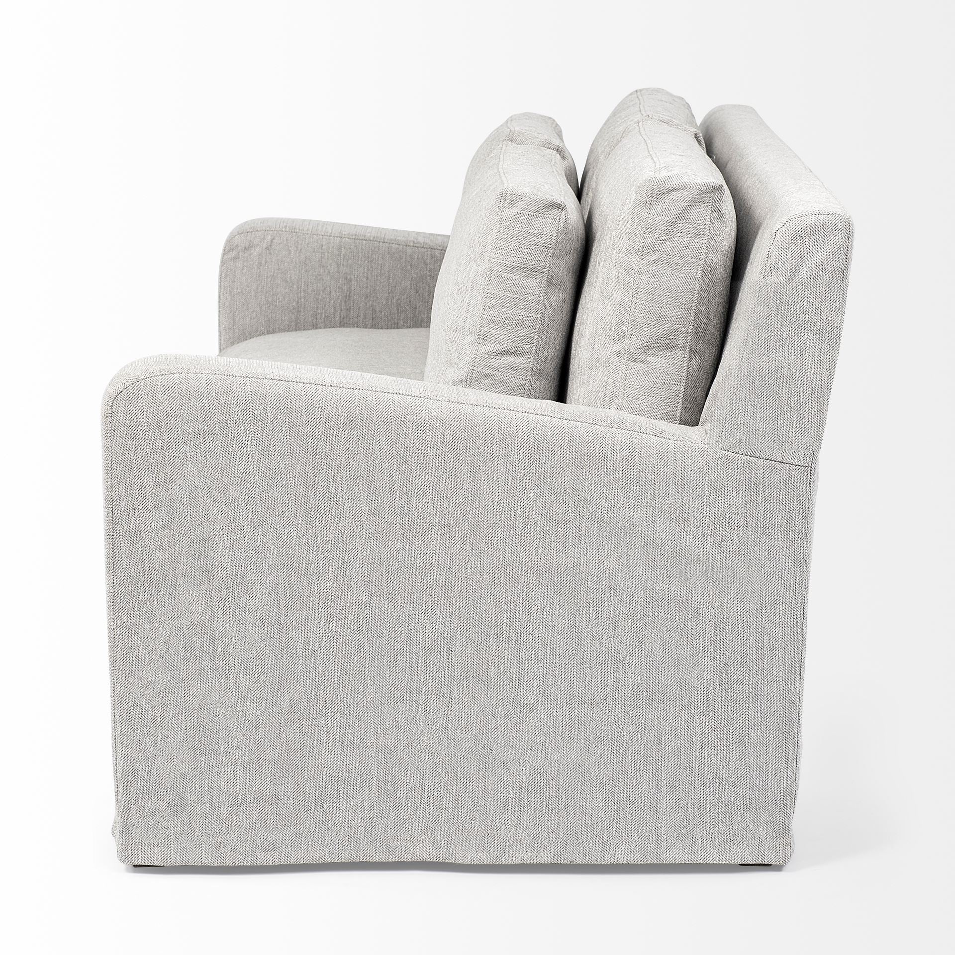 Denly I Frost Gray Slipcover Two Seater Sofa