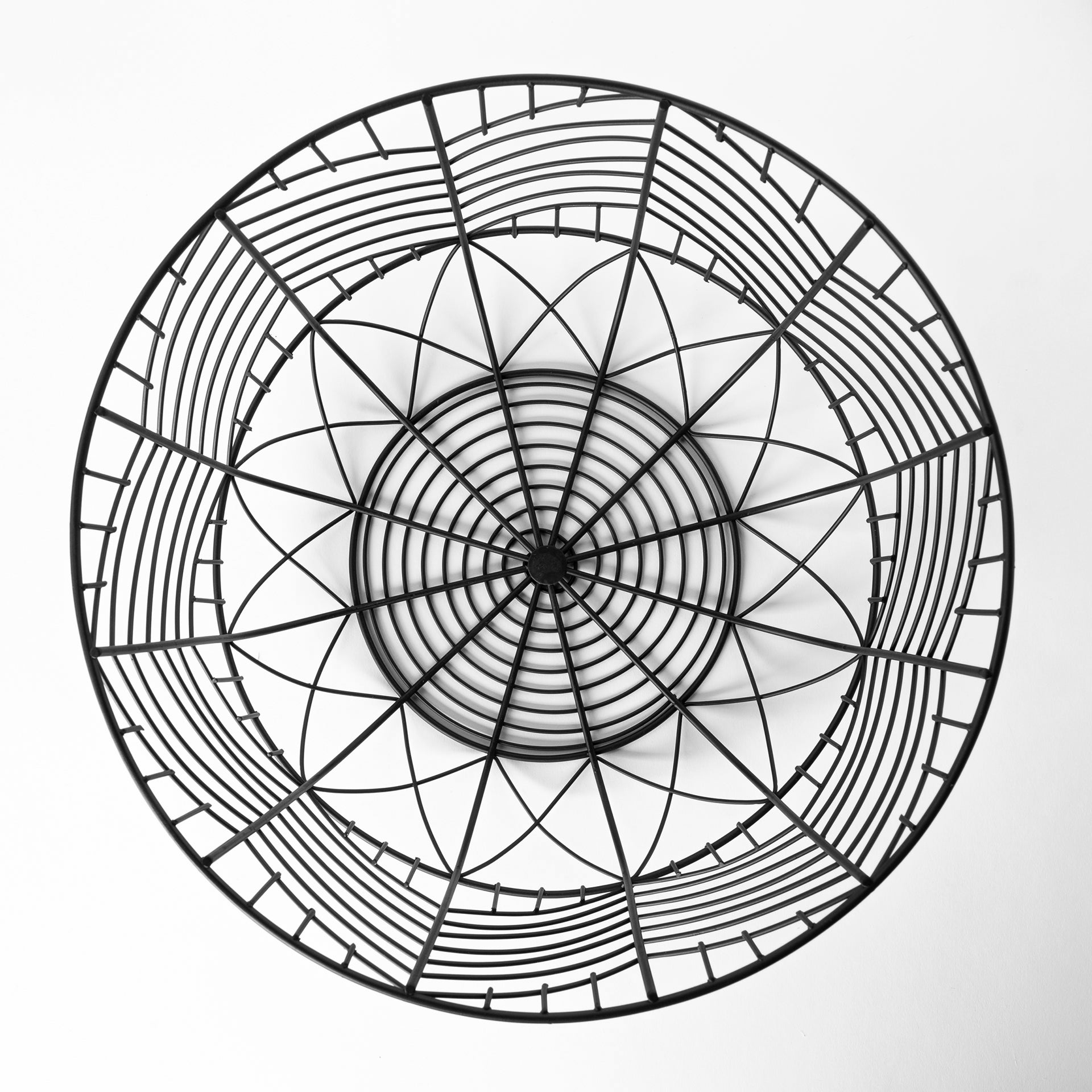 Idris Black Metal Geometric Mesh Bowls - Set of 2