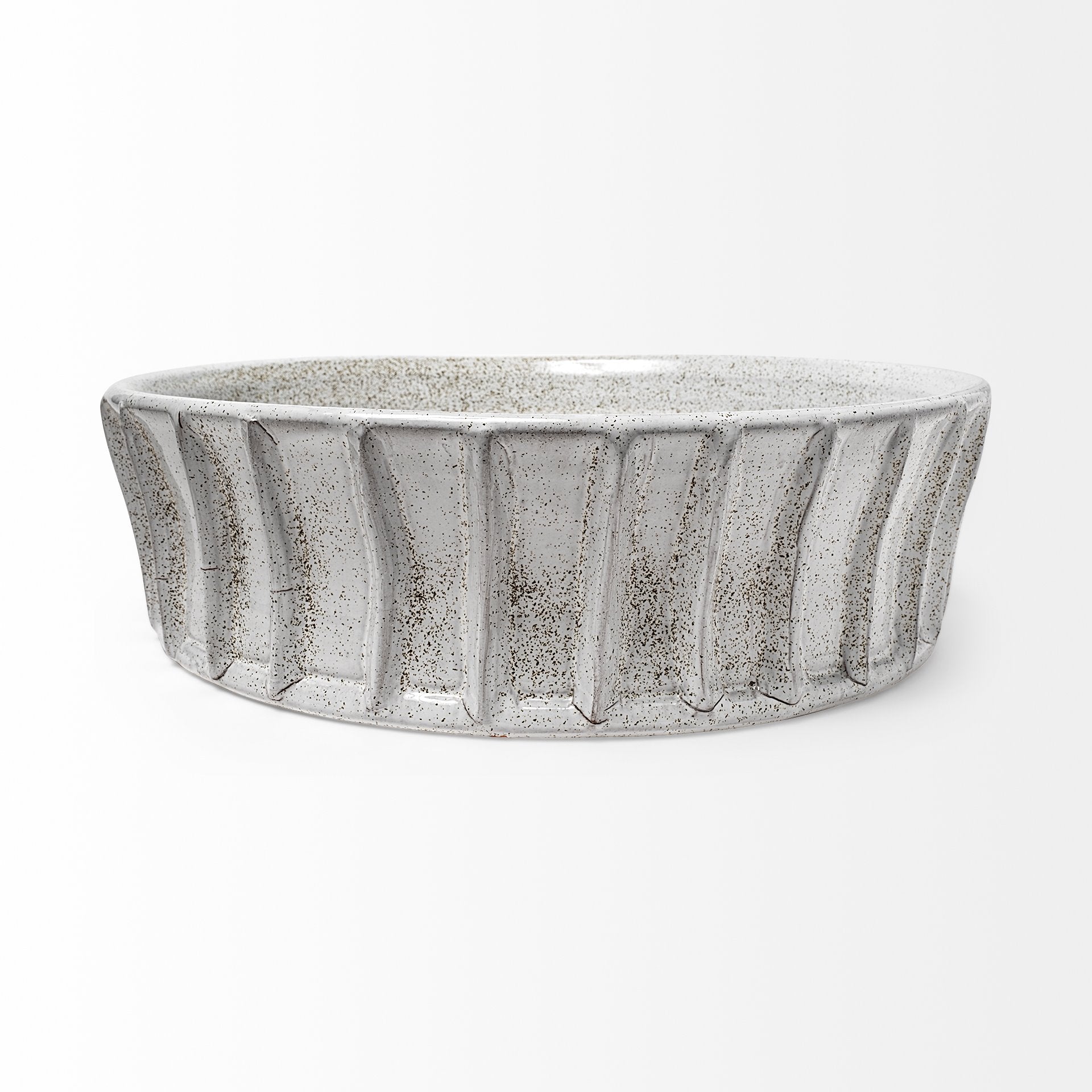 Silone White Ceramic Bowl