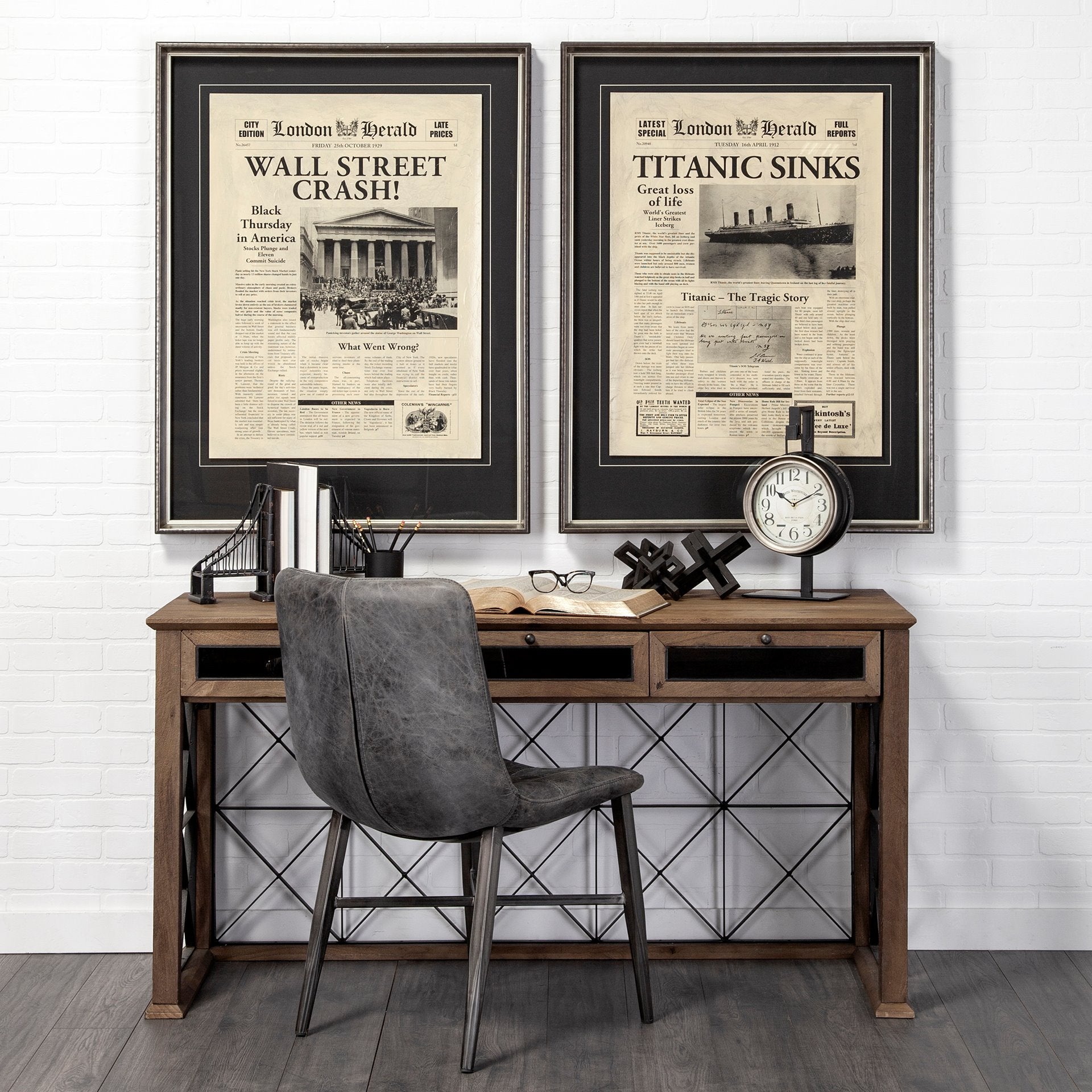 Horsdal Black Genuine Leather Seat with Black Metal Frame Dining Chair