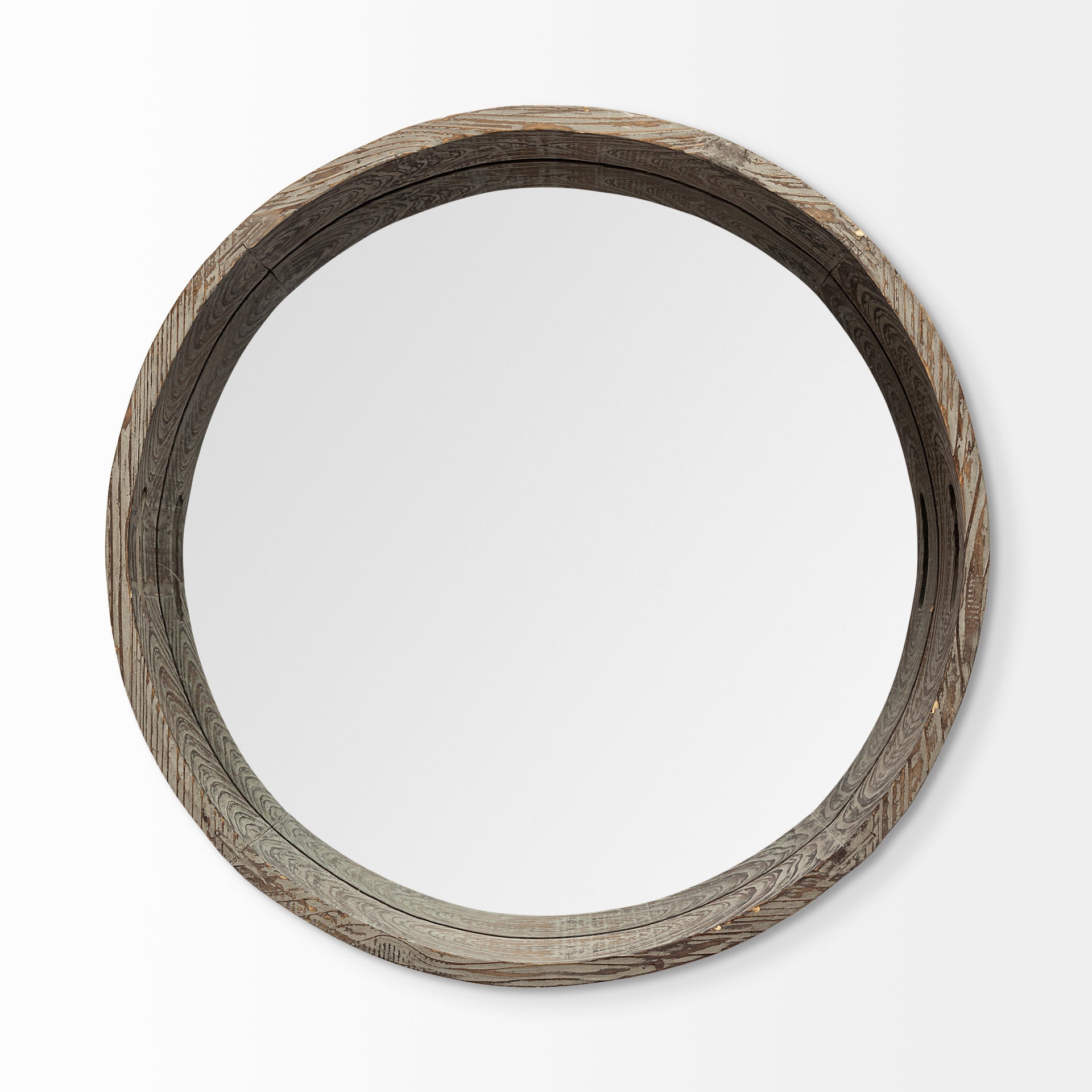 Whittier Brown Wooden Mirrored Base Tray