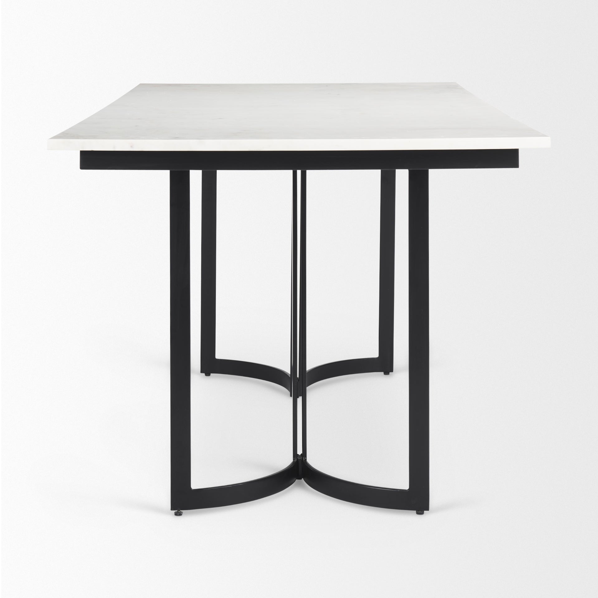 Tanner I Rectangular White Marble with Metal Base Dining Table