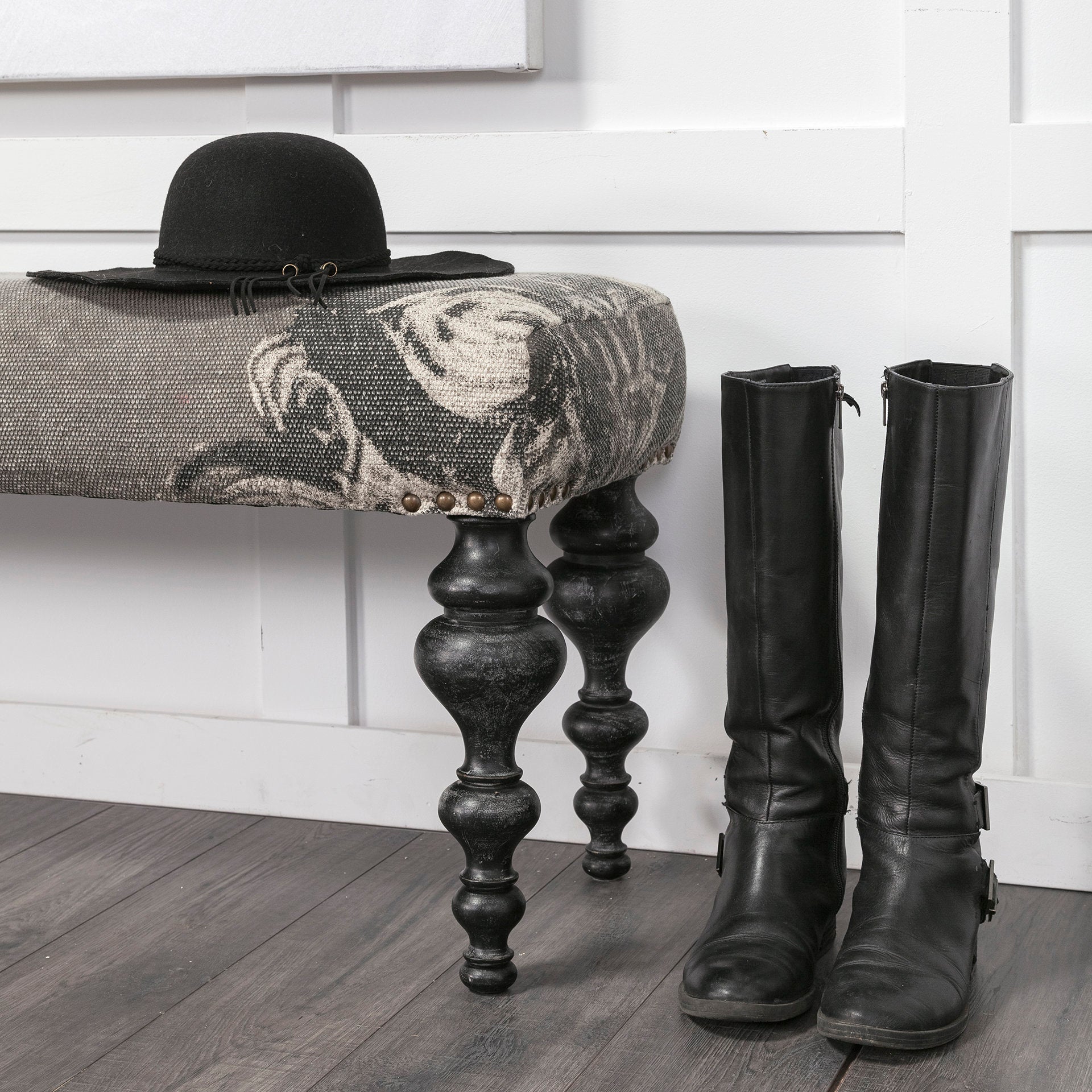 Alhambra Upholstered Gray Seat with Black Wood Legs Accent Bench Benches Mercana , Black Friday Sale Mercana Furniture Sale, Old Bones Co, Mid Century Furniture Sale, Four Hands Furniture, Black Friday Sale Alhambra Upholstered Gray Seat with Black Wood Legs Accent Bench,Gus Sale, Perigold Alhambra Upholstered Gray Seat with Black Wood Legs Accent Bench Benches Black Friday Sale , Perigold Sale Alhambra Upholstered Gray Seat with Black Wood Legs Accent Bench,Alhambra Upholstered Gray Seat with Black Wood Le