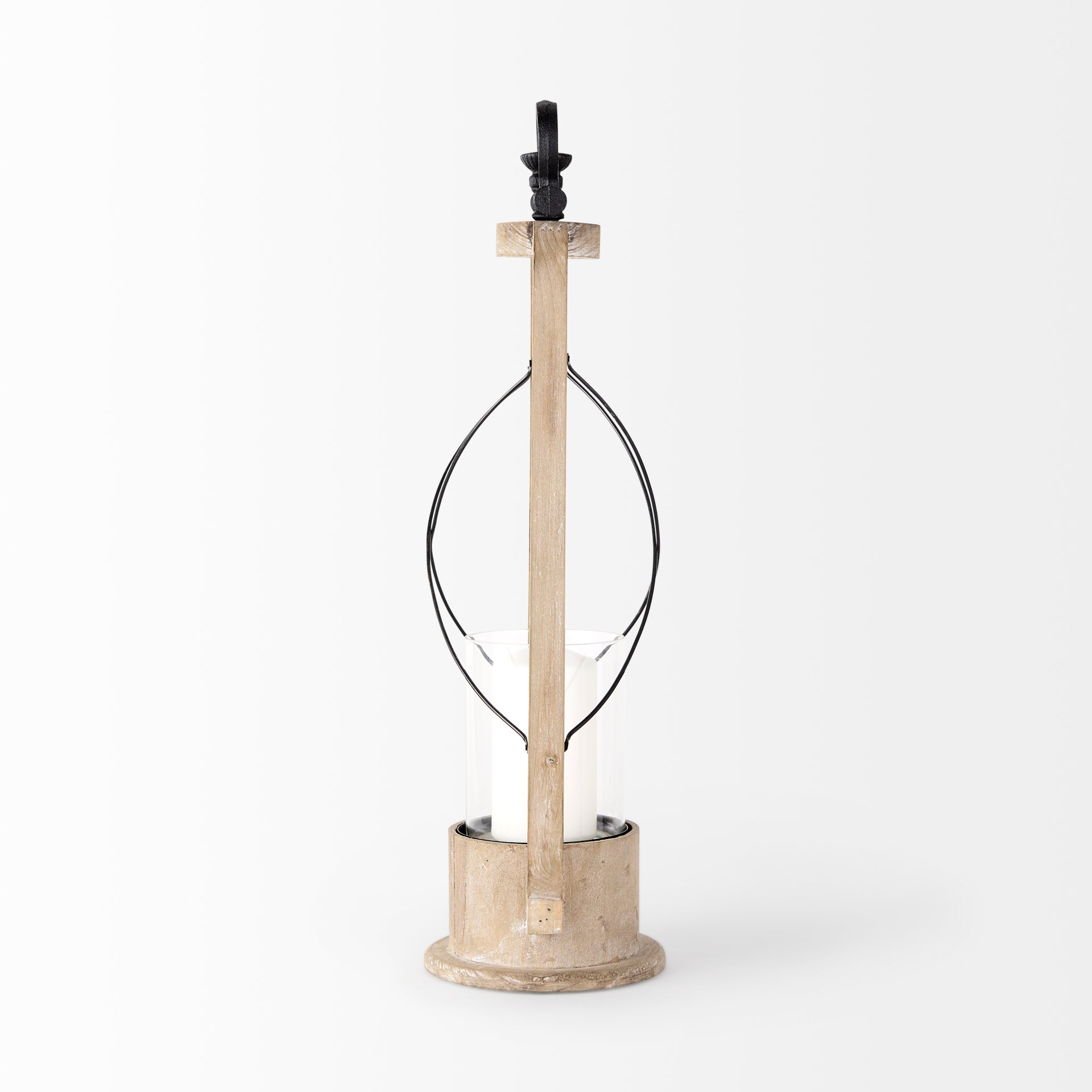 Zain Brown Wooden Vintage Inspired Candle Holder Lantern