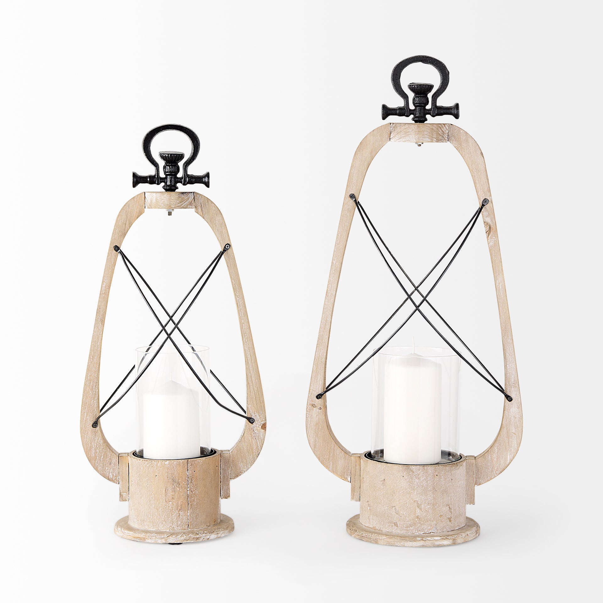 Zain Brown Wooden Vintage Inspired Candle Holder Lantern