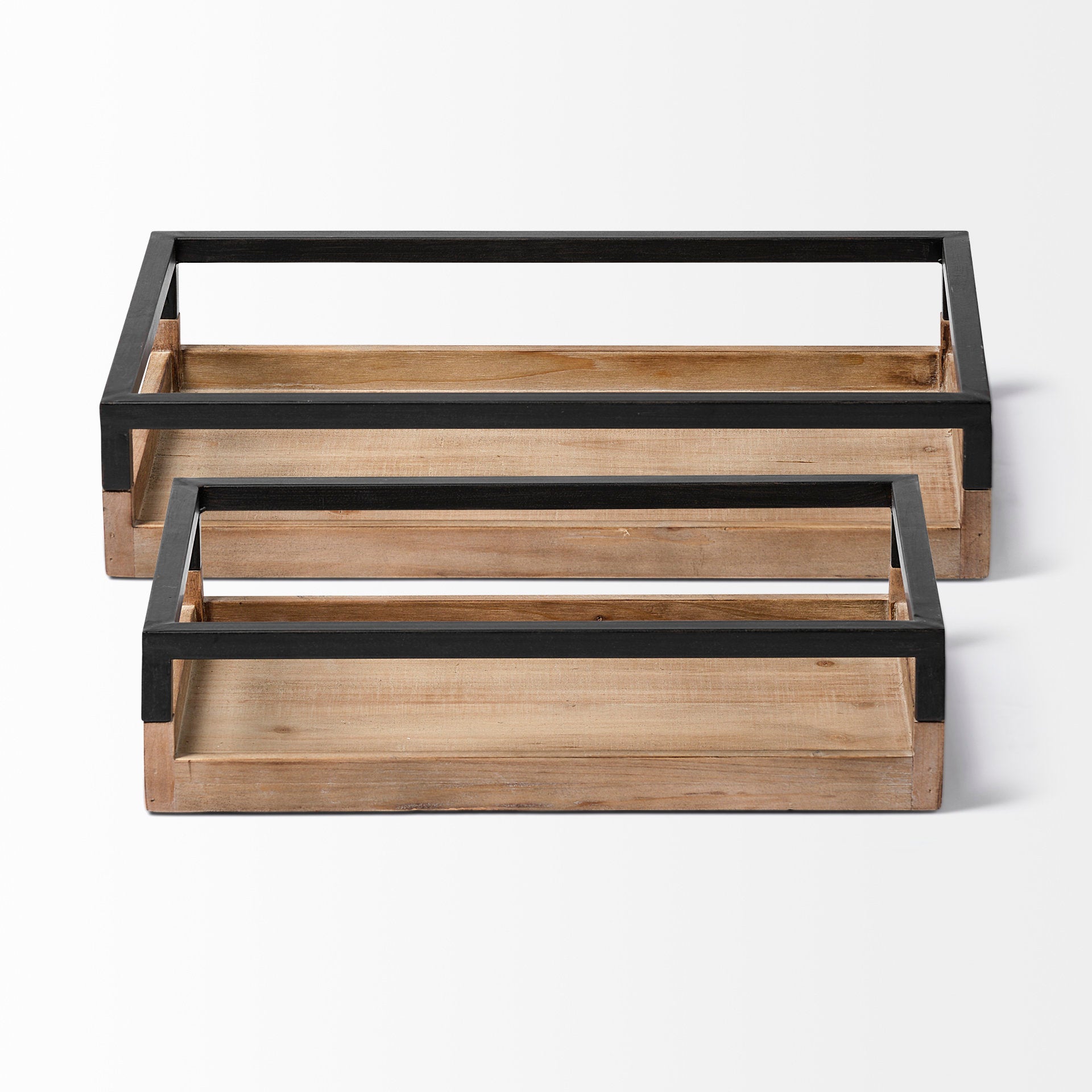 Ross Natural Wood with Black Metal Nesting Trays - Set of 2 Trays & Containers Mercana , Black Friday Sale Mercana Furniture Sale, Old Bones Co, Mid Century Furniture Sale, Four Hands Furniture, Black Friday Sale Ross Natural Wood with Black Metal Nesting Trays - Set of 2,Gus Sale, Perigold Ross Natural Wood with Black Metal Nesting Trays - Set of 2 Trays & Containers Black Friday Sale , Perigold Sale Ross Natural Wood with Black Metal Nesting Trays - Set of 2,Ross Natural Wood with Black Metal Nesting Tray